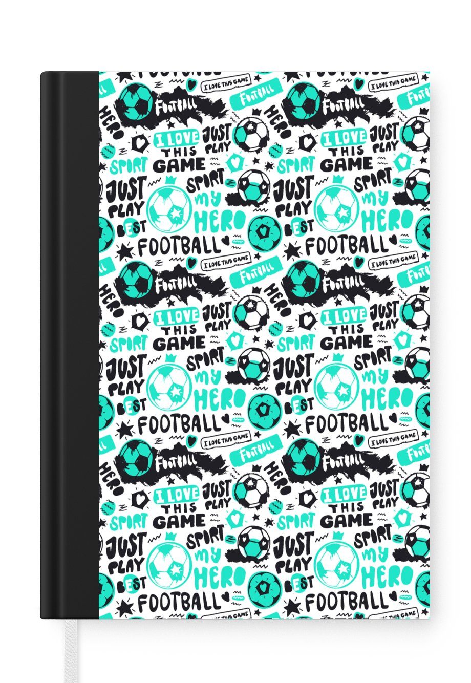 Jungen 98 Muster Journal, Merkzettel, Seiten, Tagebuch, Fußball Haushaltsbuch Notizheft, - Kinder, A5, Sport - - Notizbuch Kinder - - MuchoWow