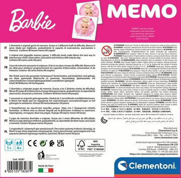 Clementoni® Spiel, Merkspiel Barbie Memo, Made in Europe