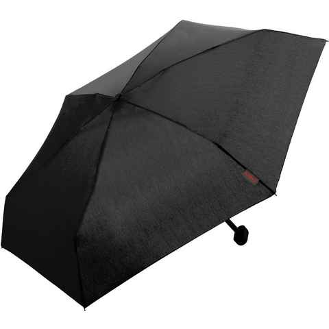 EuroSCHIRM® Taschenregenschirm Dainty, schwarz, extra flach und kurz