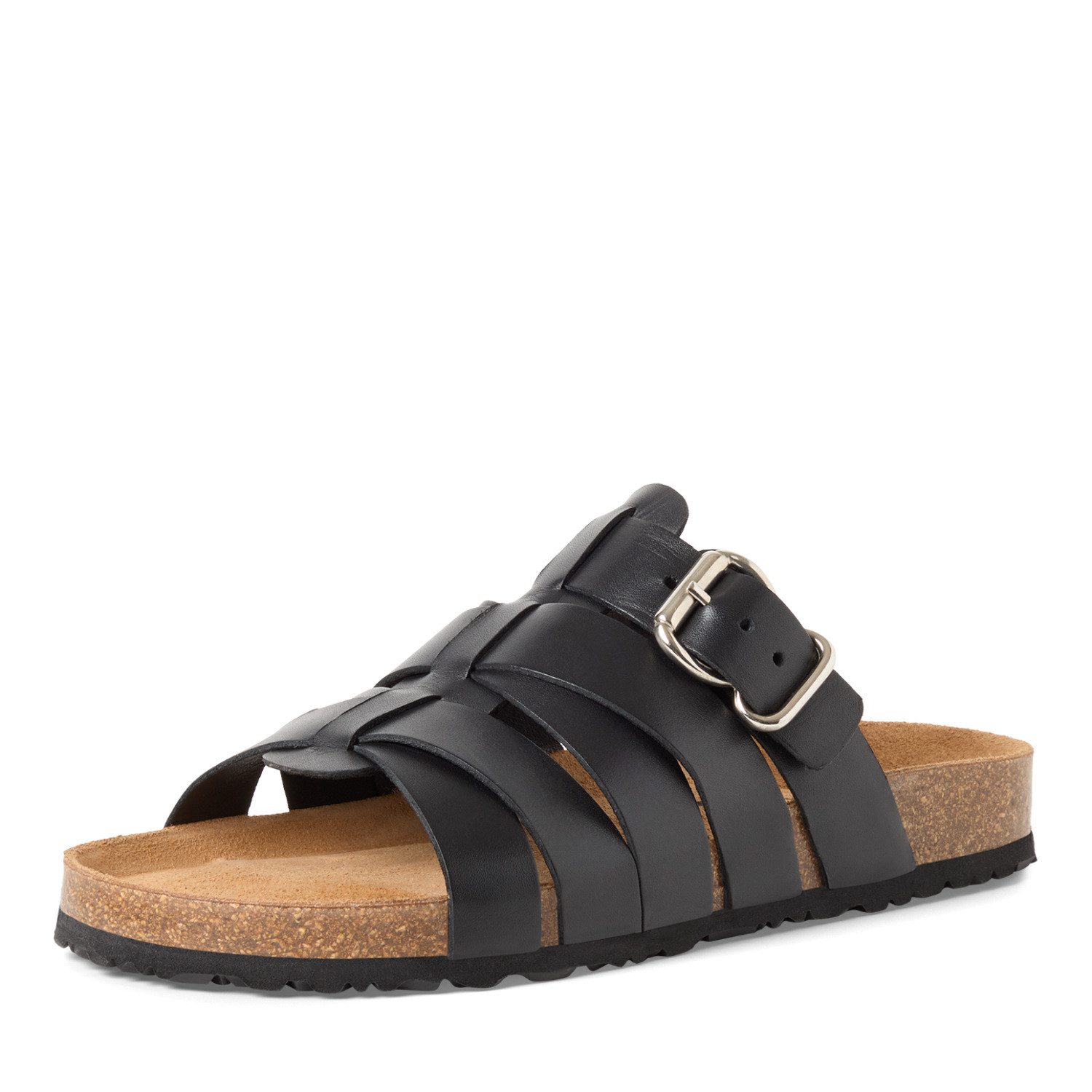 Tamaris Pantolette Schlupfschuh, Hausschuh, Sommerschuh mit Veloursleder-Fußbett