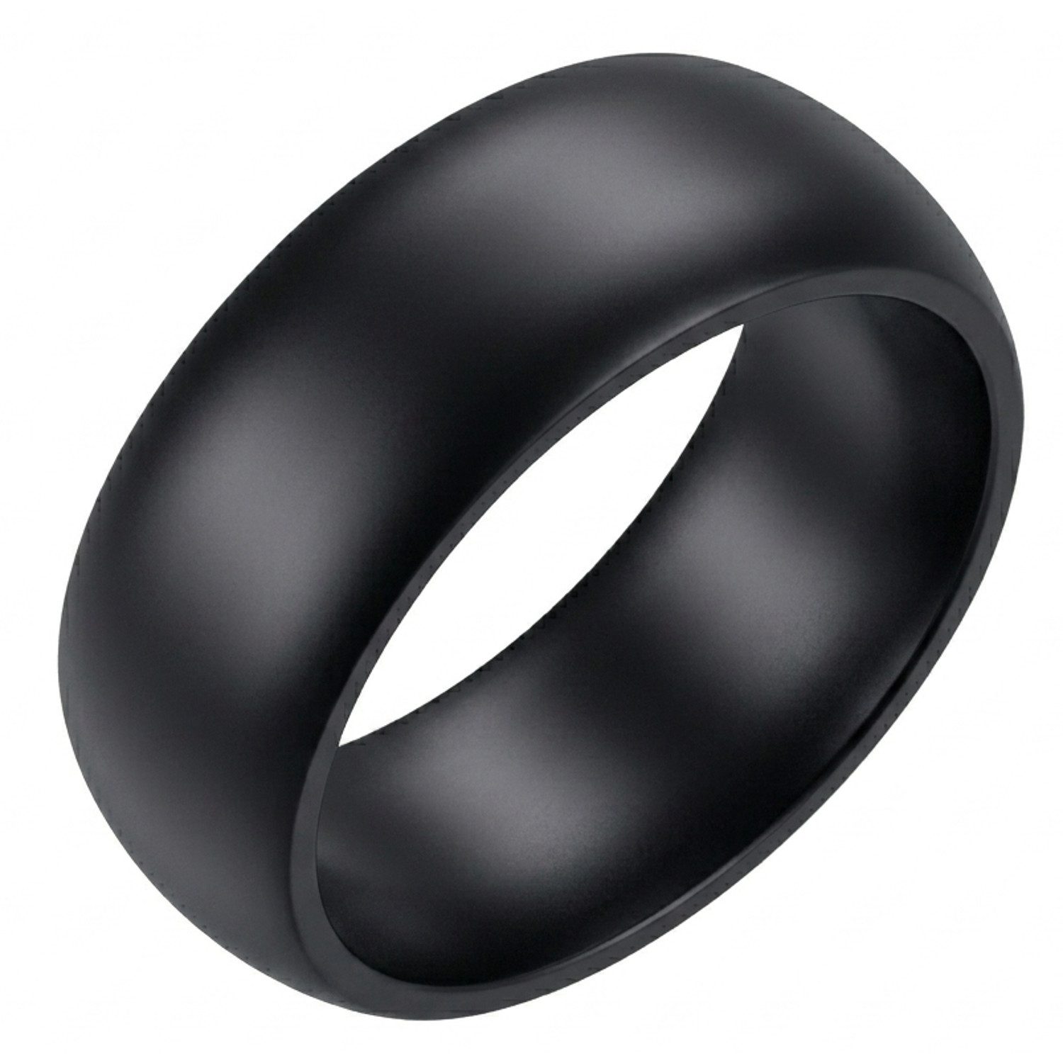 KARMA Fingerring Herrenring Schwarz Gr. 56,5 - 70 Edelstahl Ring Herren (pflegeleicht, 1-tlg., modern wasserfest hypoallergen rostfrei), Geschenk Männer Fingerring Herrenschmuck