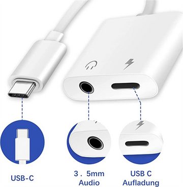 ELEKIN USB C Kopfhörer Adapter,2 in 1 USB C Audio Aux Adapter,USB C Ladegerät USB-Adapter
