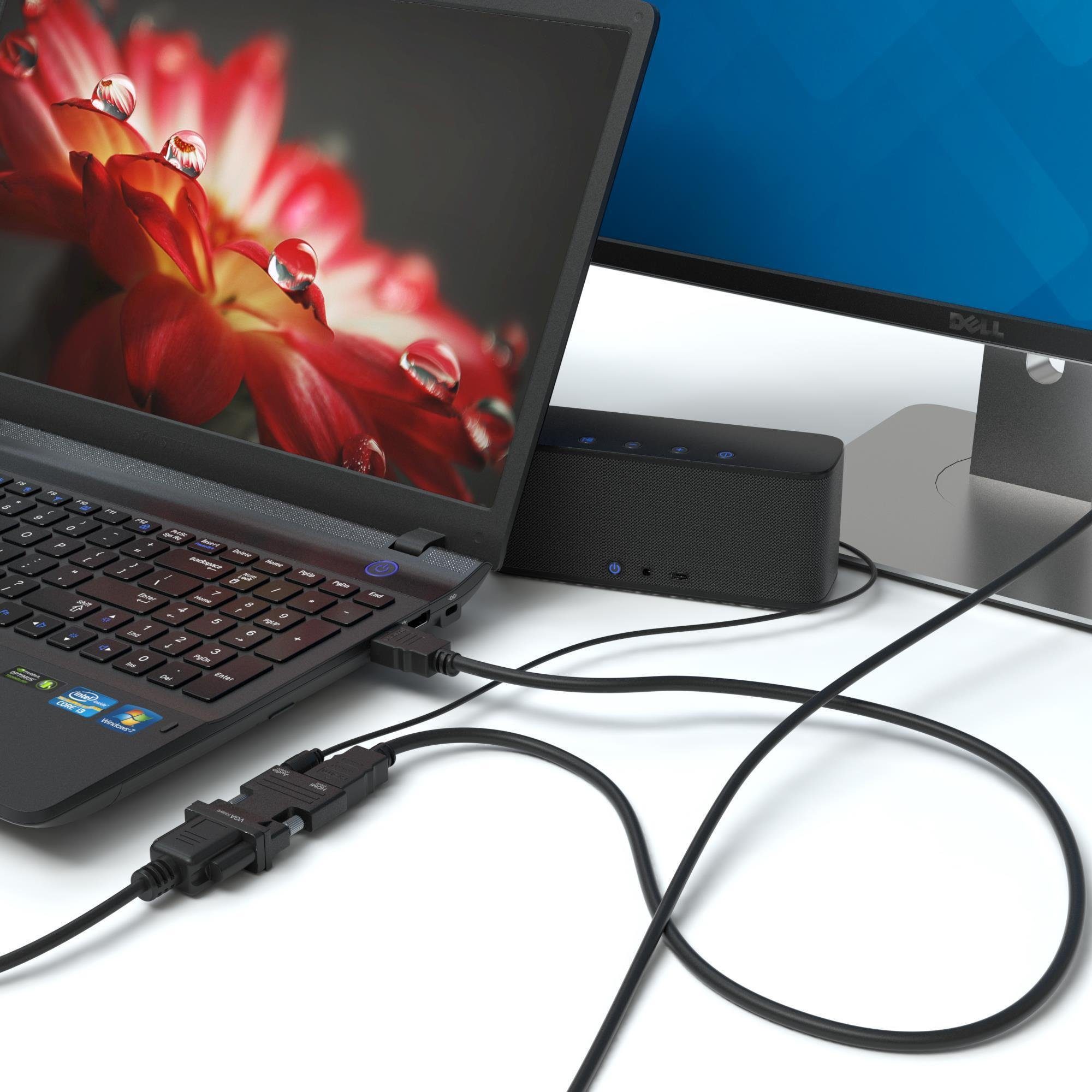 JAMEGA HDMI zu VGA Adapter HDTV 1080p Konverter Audio & Videokabel für PC, HDMI-Adapter