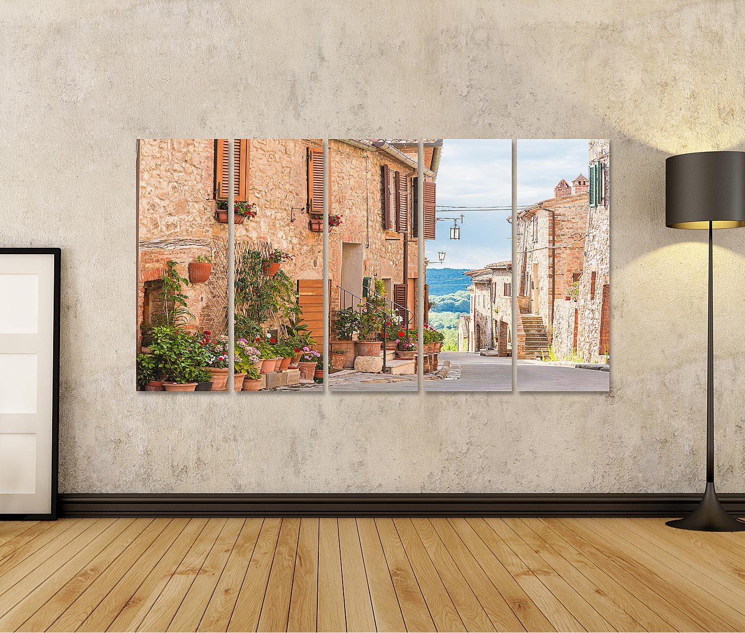 islandburner Leinwandbild Bild auf Leinwand Die Mittelalterliche Altstadt In Der Toskana Italien