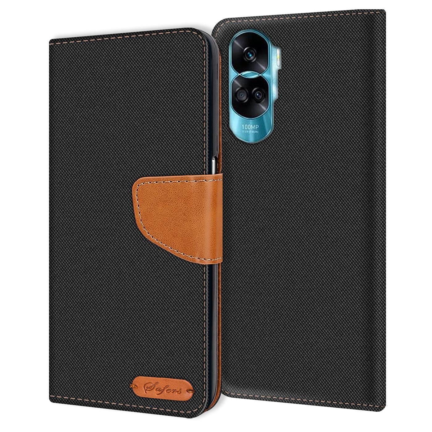 CoolGadget Handyhülle Denim Schutzhülle Flip Case für Honor 90 Lite 5G 6,7 Zoll, Book Cover Handy Tasche Jeans Hülle für Honor 90 Lite Klapphülle