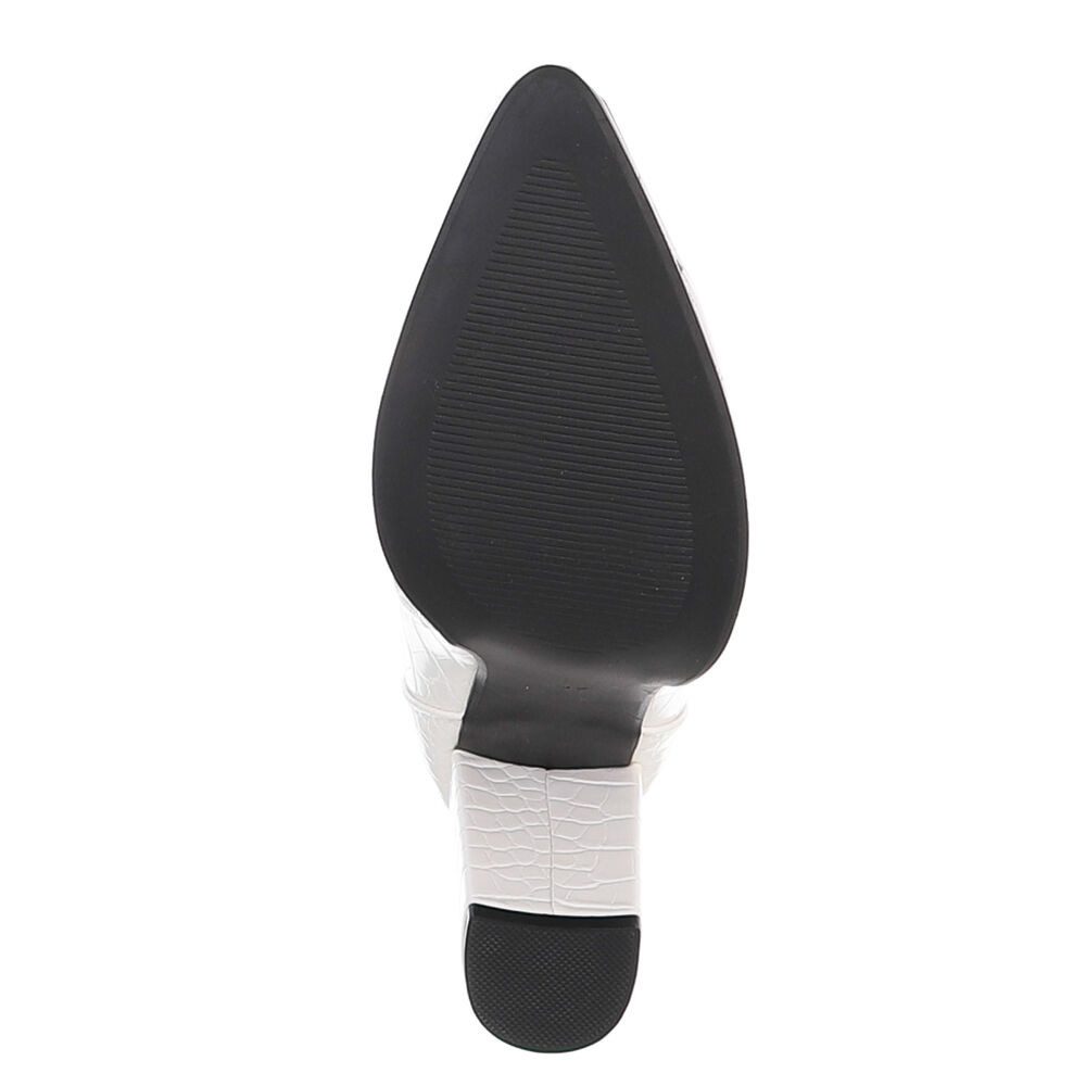 Ital-Design Damen Elegant High-Heel-Stiefel (91154711) Blockabsatz Stiefel in Creme