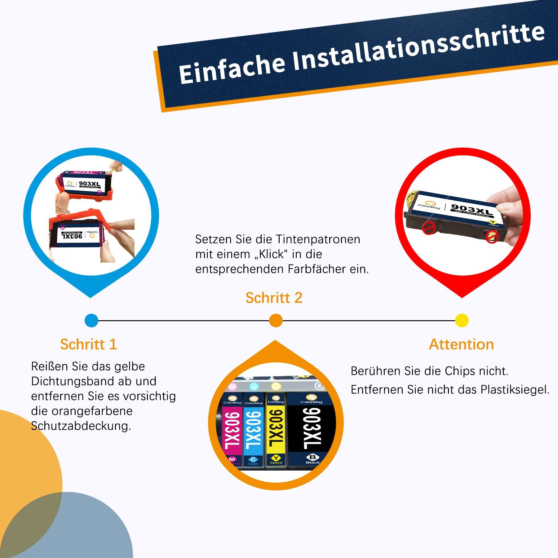 XL ersetzt HP903 Multipack für HP Tintenpatrone ColorKing HP903XL (0-tlg) 903 903XL