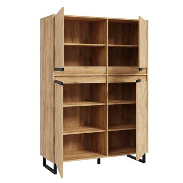 Newroom Sideboard Melami, Fischgräte Eiche Optik Sideboard Modern Elegant Highboard Anrichte