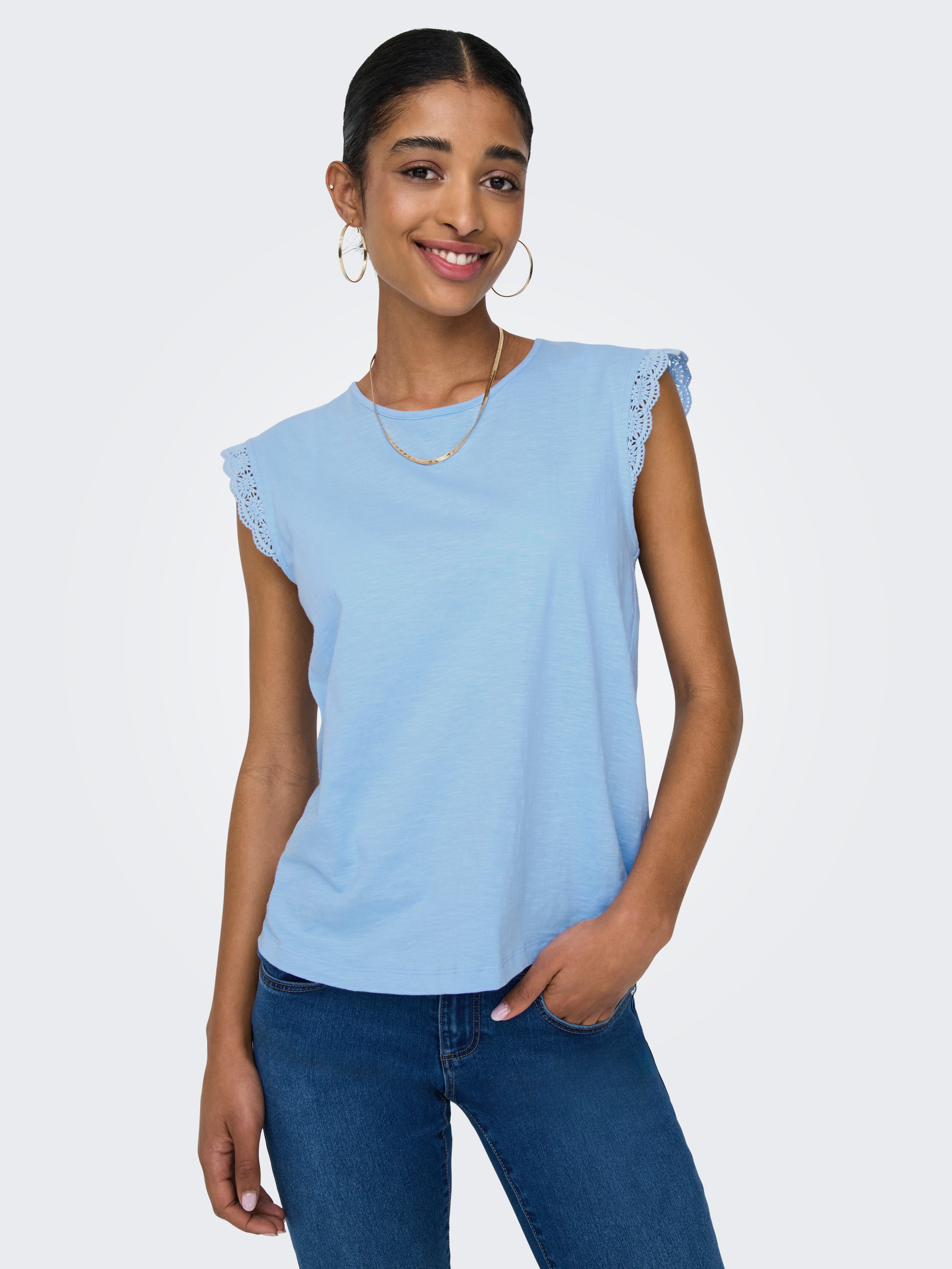 JDY Kurzarmshirt JDYSALVA LIFE S/L CROCHET günstig online kaufen