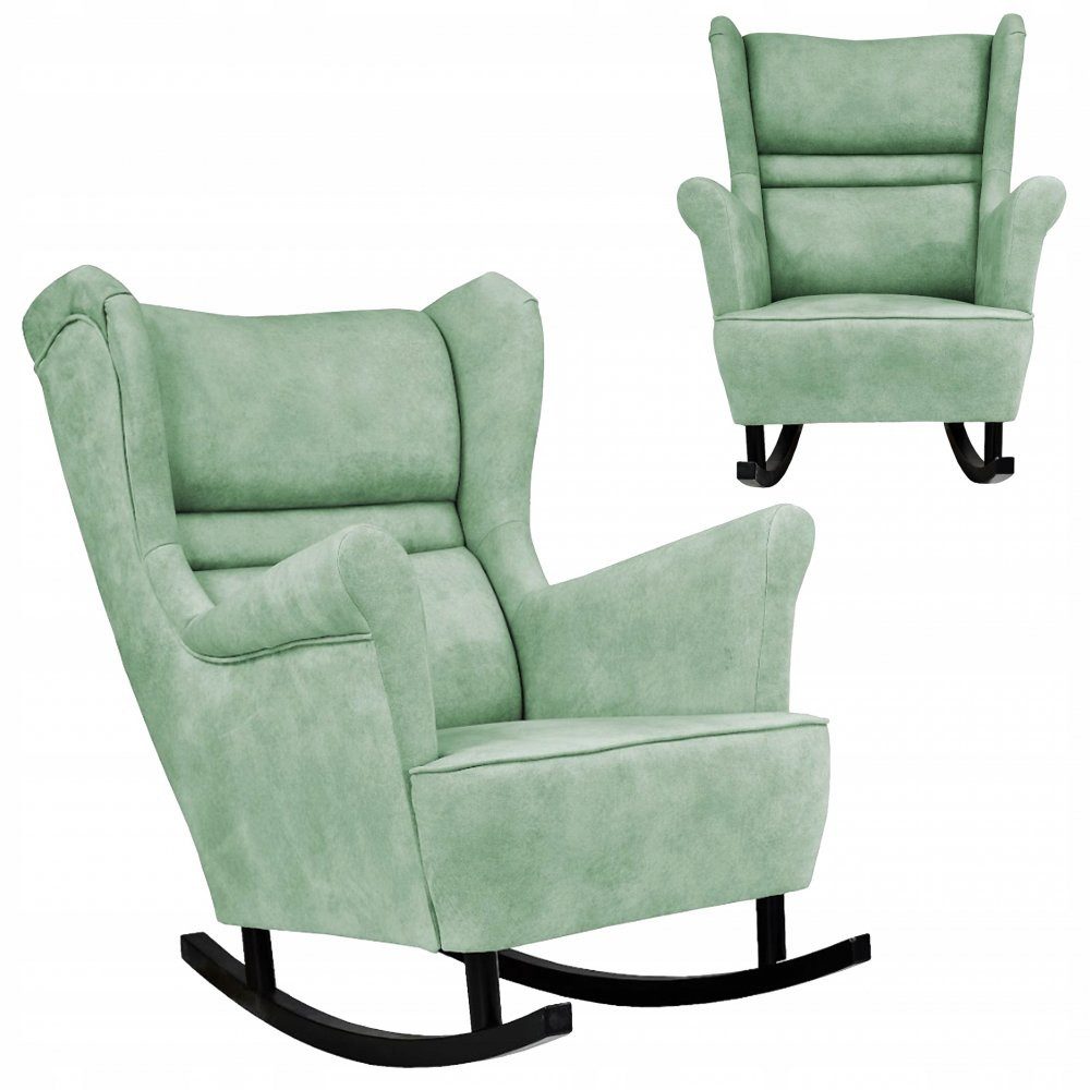Family Meble Sessel Family Meble Zoja Schaukel-Ohrensessel Aura 12 pistazien-mint 84x104 c