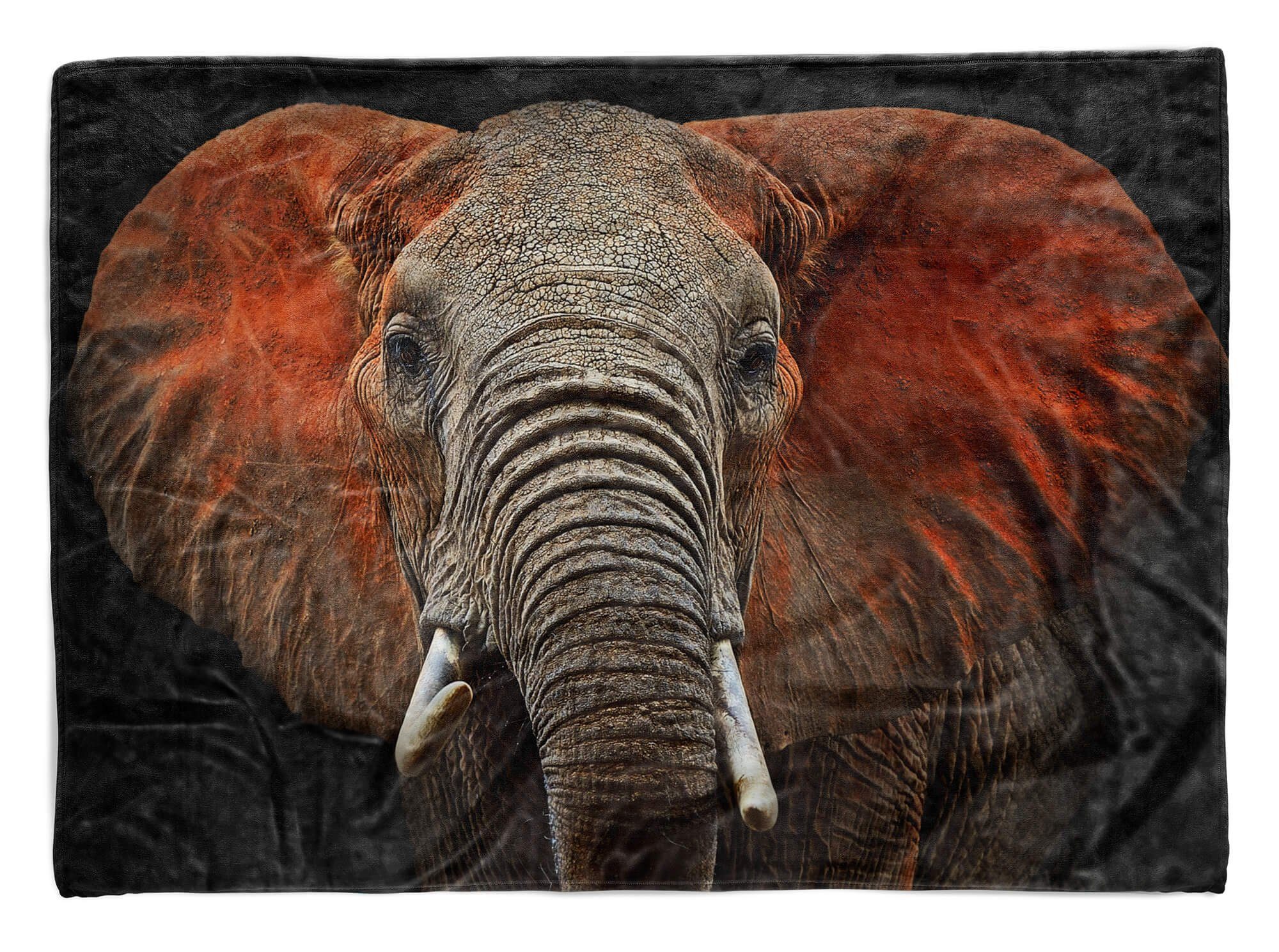 Sinus Art Handtücher Handtuch Strandhandtuch Saunatuch Kuscheldecke mit Tiermotiv Elefant Stoßzähne, Baumwolle-Polyester-Mix (1-St), Handtuch | Saunahandtücher