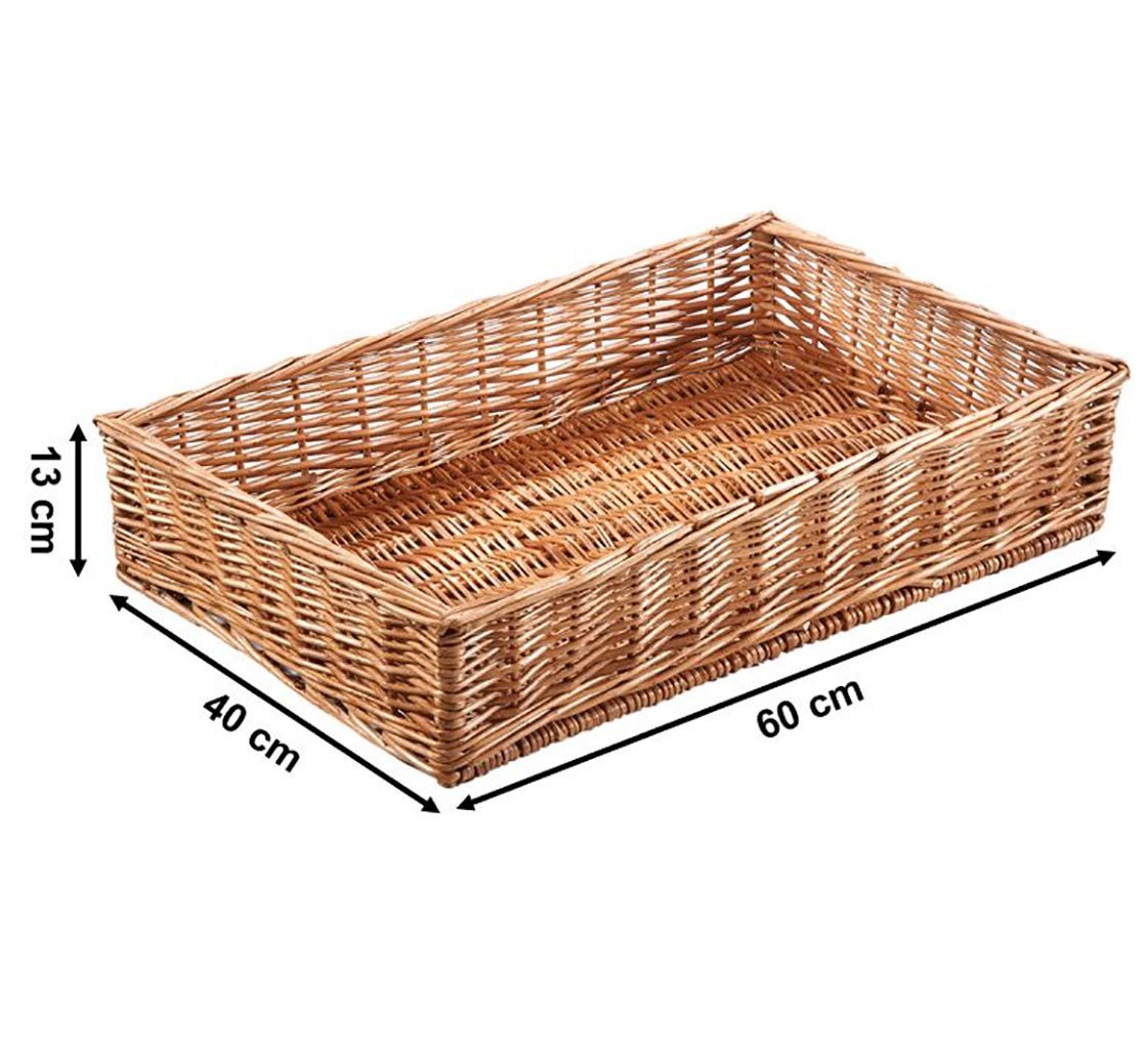 Kobolo Aufbewahrungskorb Regalkorb eckig aus gefl. Weide Tina 60x40xx13 cm günstig online kaufen