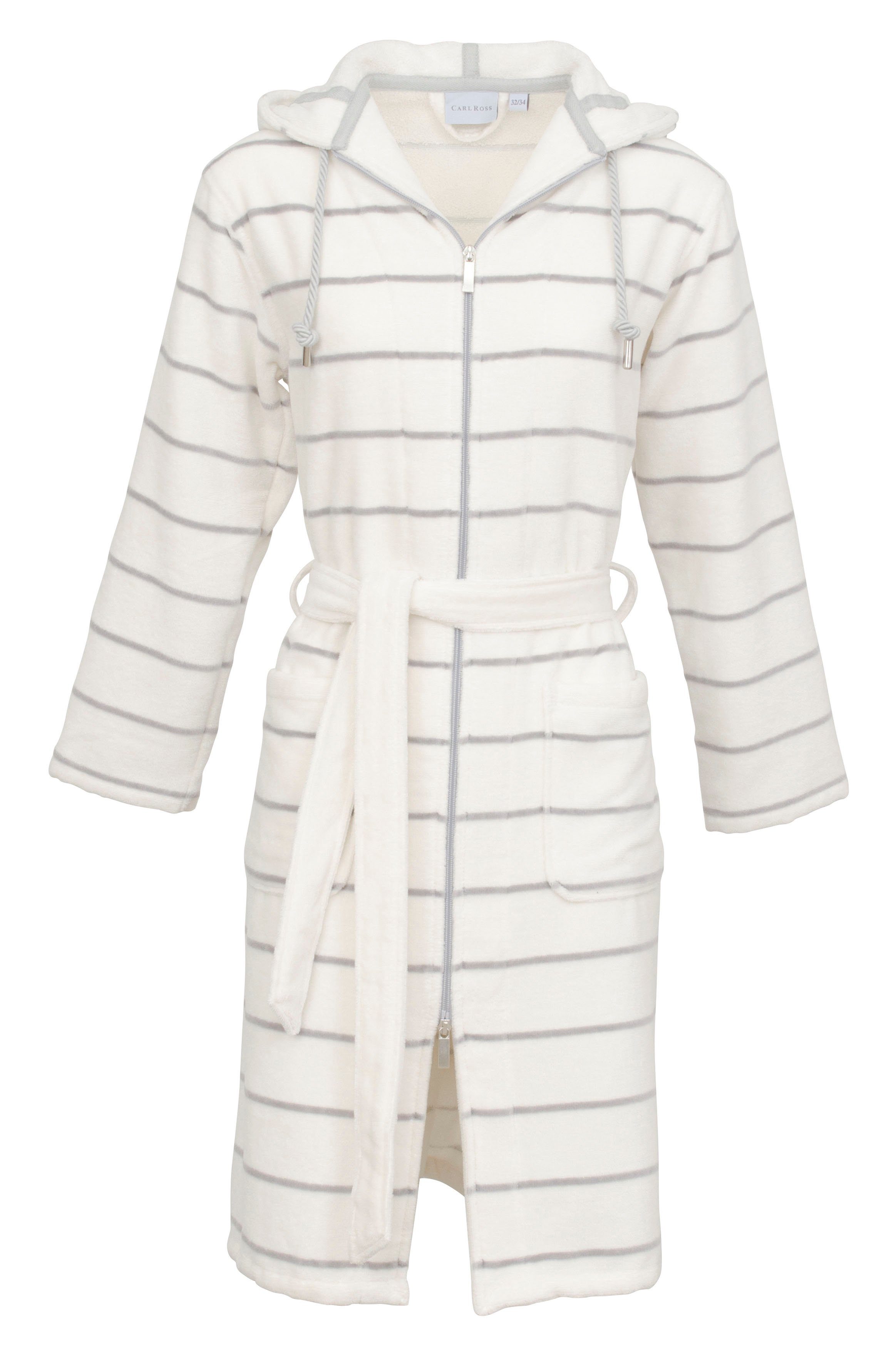 Carl Ross Damenbademantel 246410, Midilänge, Velours, Kapuze, 2-Wege Reißve günstig online kaufen