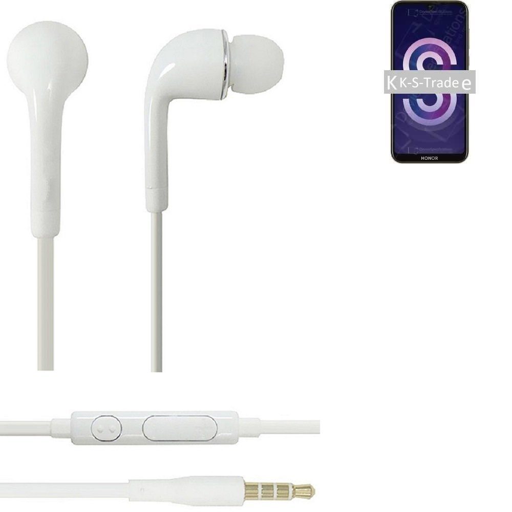K-S-Trade für Xiaomi Redmi Note 6 Pro In-Ear-Kopfhörer (Kopfhörer Headset mit Mikrofon u Lautstärkeregler weiß 3,5mm)