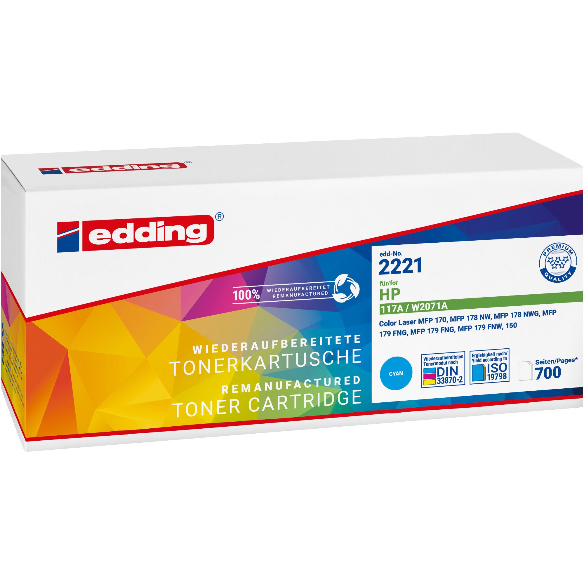 edding Tonerpatrone Toner 18-2221 wie HP W2071A cyan