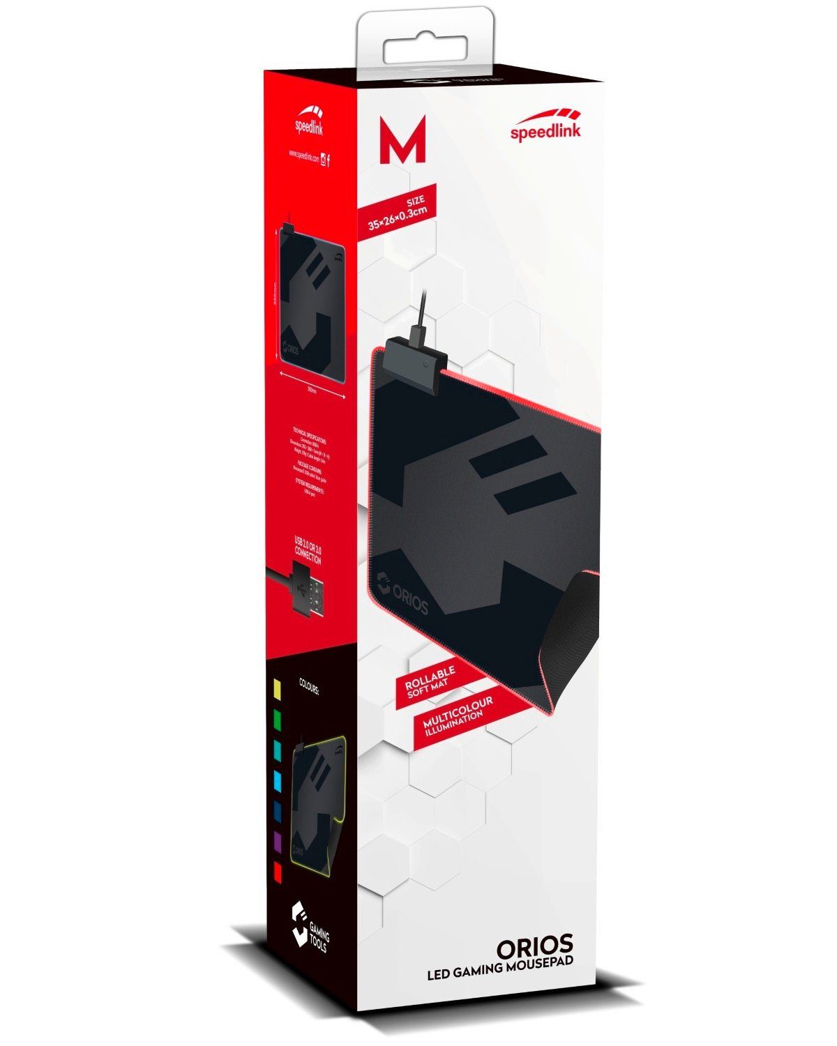 Speedlink Mauspad ORIOS M LED Beleuchtung Gaming Maus-Pad PC, Gaming-Mousepad, Aufrollbar, rutschfest, flach (3mm) – Bild 2 von 5