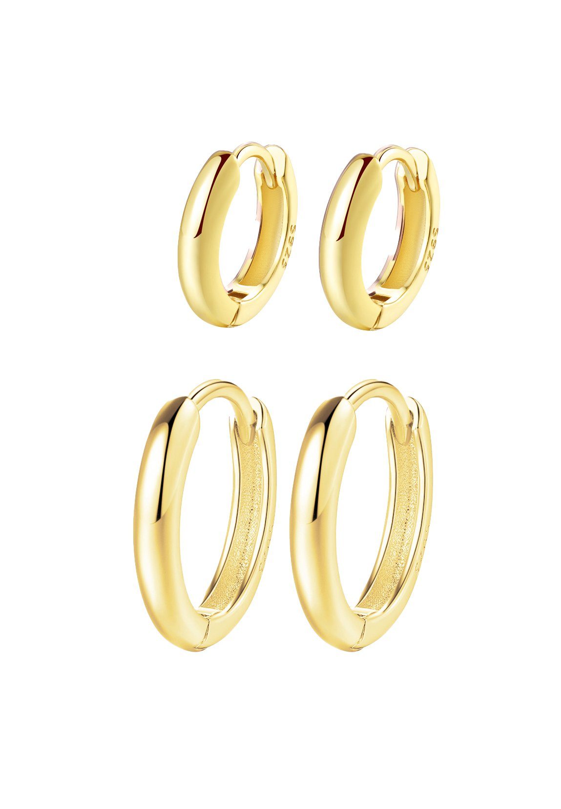 Hey Happiness Creolen-Set Layer Silber 925 Damen klein, 2 Paare, 4-tlg., Ba günstig online kaufen