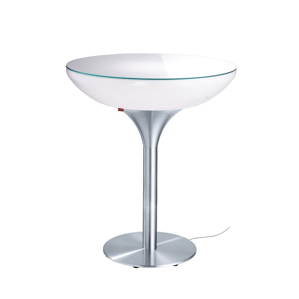 Weiß, Dekolicht 105cm Moree Table Alu-Gebürstet, Lounge Transluzent