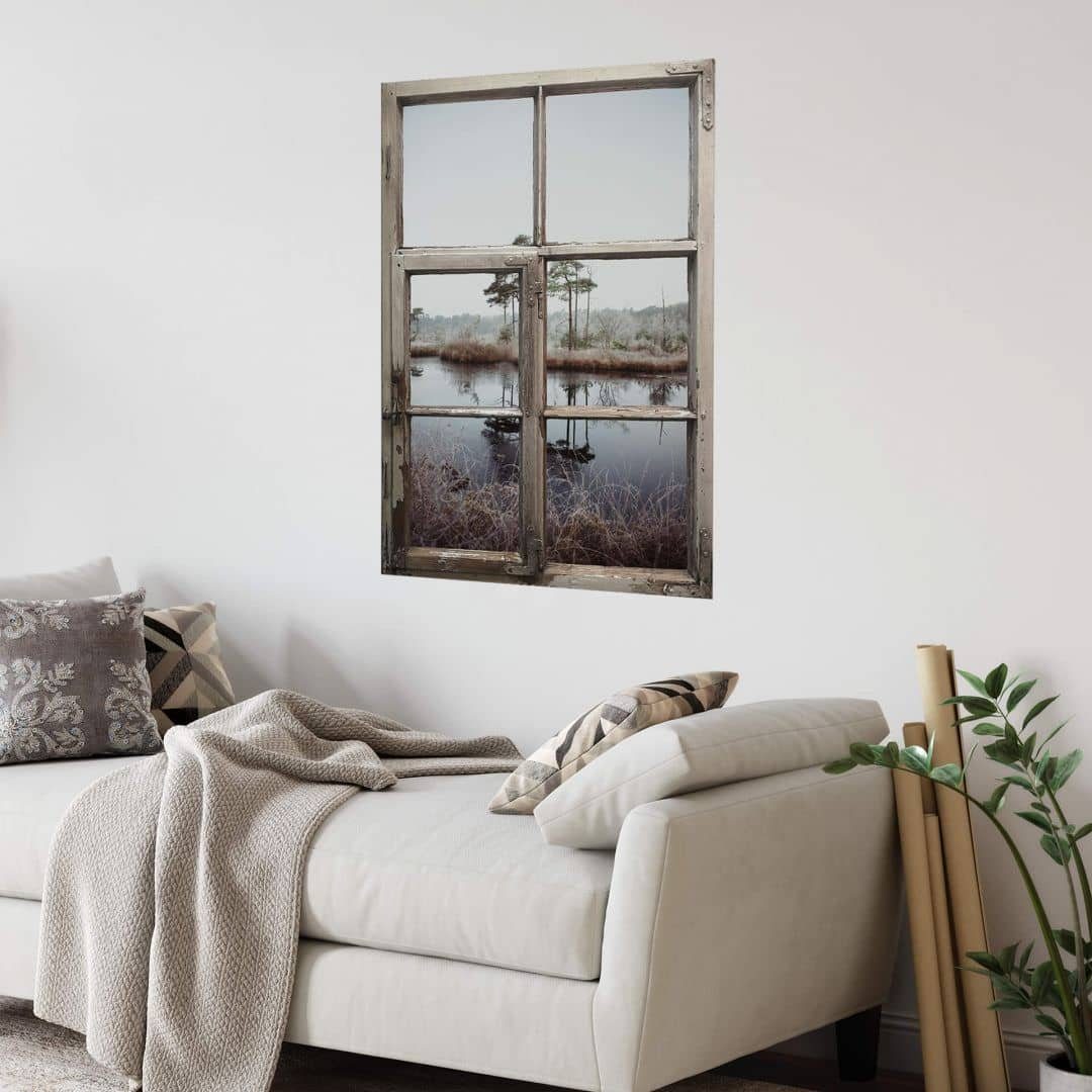 K&L Wall Art Wandtattoo 3D Wandtattoo Aufkleber Shabby Chic Baum am See Landschaft Fotografie, Traumhafte Wandsticker selbstklebend, hergestellt in Berlin