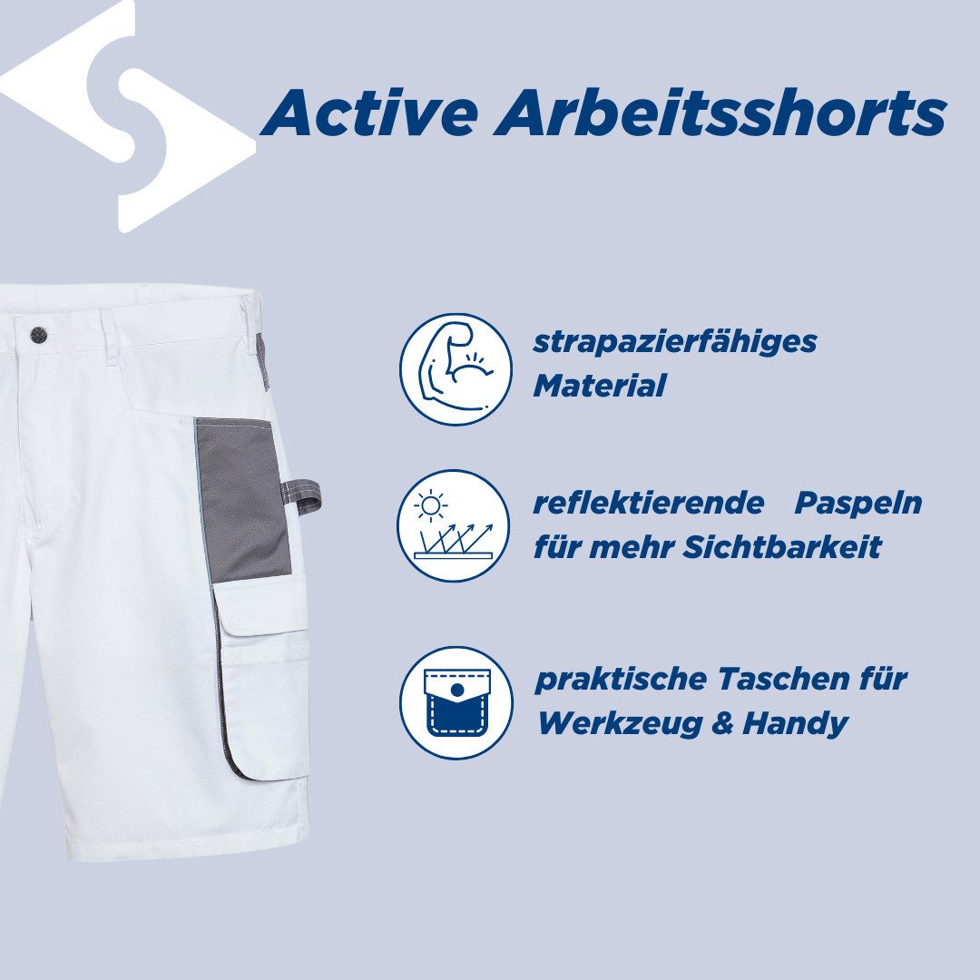 SCHEIBLER WORKWEAR Arbeitsshorts Active Zollstocktasche und Hammerschlaufe