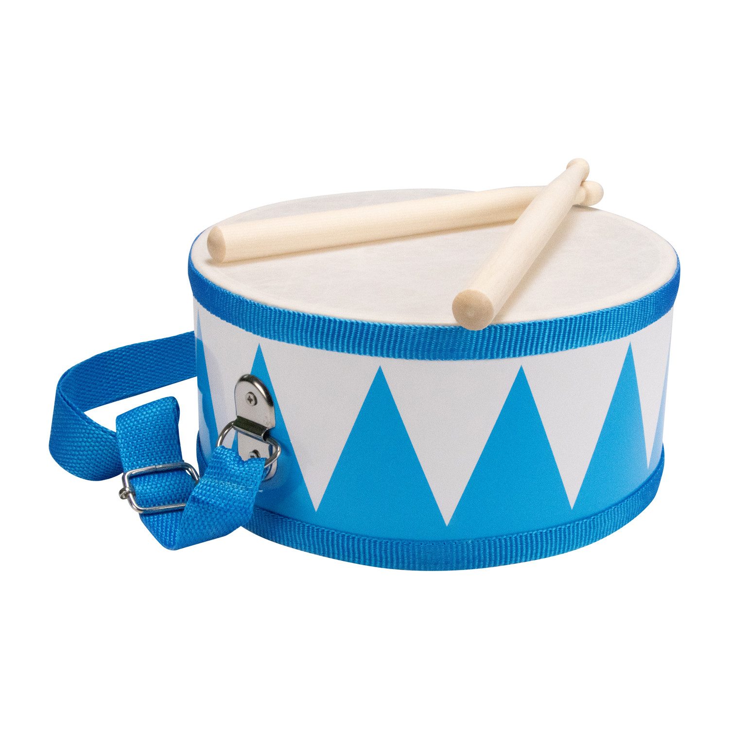 Spielzeug-Musikinstrument Trommel für Kinder blau-weiss Kindertrommel Holz D: 20 cm- 3845
