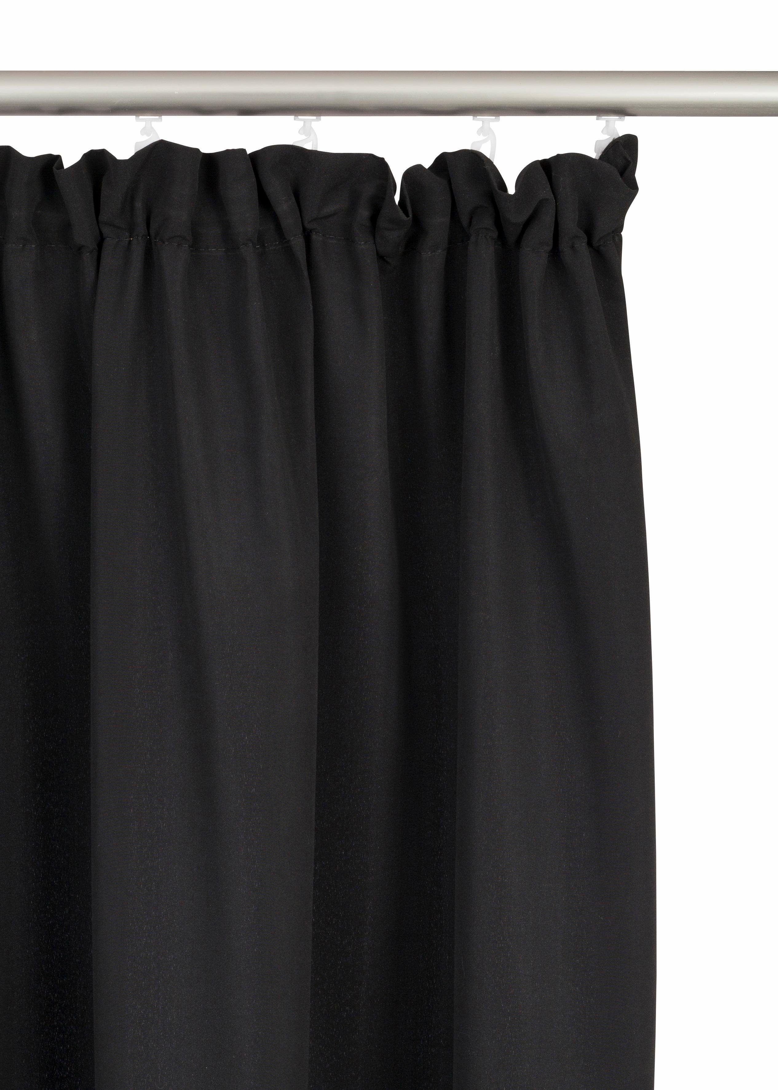 Bruno Banani Vorhang Lagan (2 St), Kräuselband, blickdicht, Polyester, 2-er Set, gewebt, Microfaser, versch. Größen, einfarbig, Bestseller