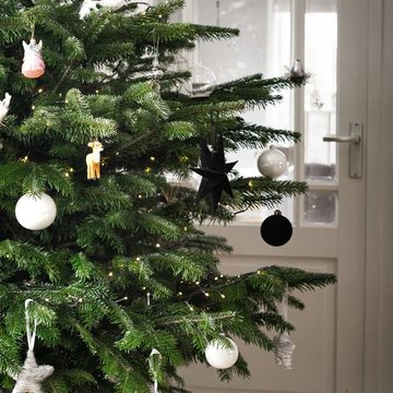 Salcar Künstlicher Weihnachtsbaum Weihnachtsbaum Künstlich Tannenbaum Christbaum mit Holzständer PE PVC, Nordmanntanne, 210 cm mit 1298 Spitzen