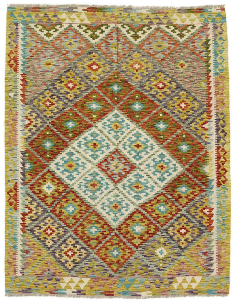 Orientteppich Kelim Afghan 157x202 Handgewebter Orientteppich, Nain Trading, rechteckig, Höhe: 3 mm