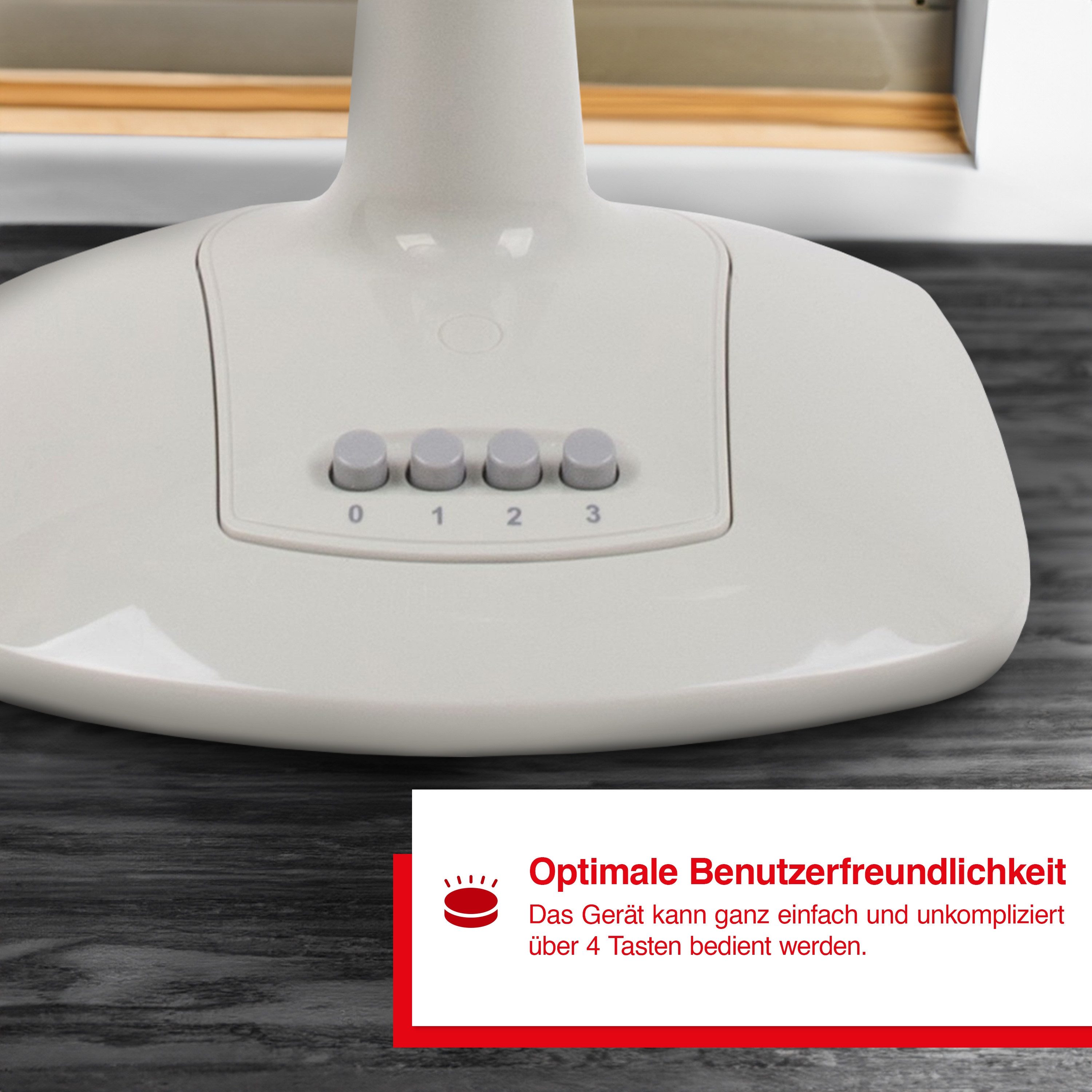 SOLIS OF SWITZERLAND Tischventilator Desk Fan, Typ 746, 45 W, 3 Stufen, Oszillationsfunktion, max. 54 dB