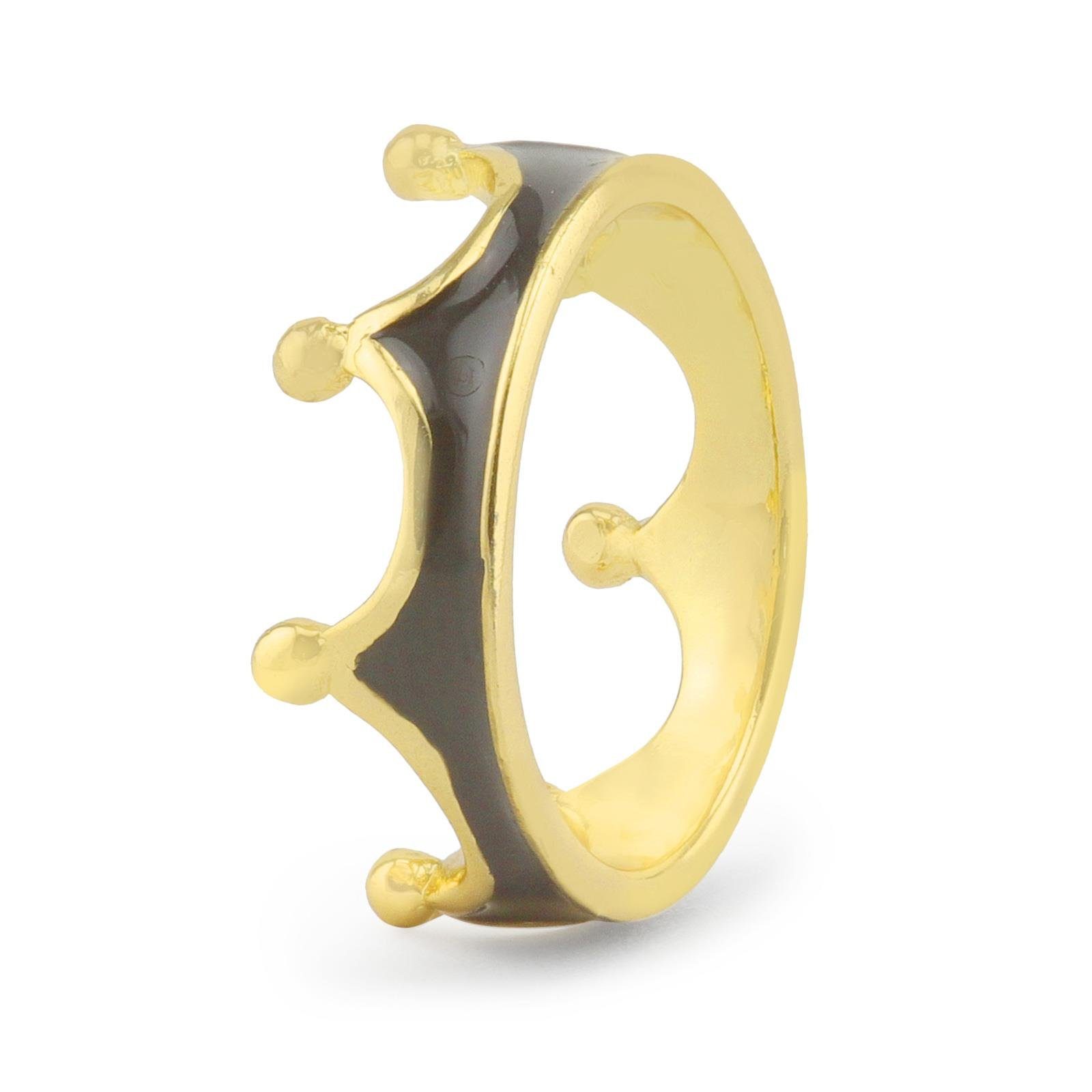 Monkimau Fingerring »Damen Ring Kronen 18k Gold plattiert« (Packung), 18  Karat vergoldet