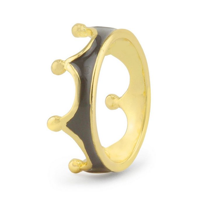 Monkimau Fingerring Damen Ring Kronen 18k Gold plattiert (Packung) 18 Karat vergoldet