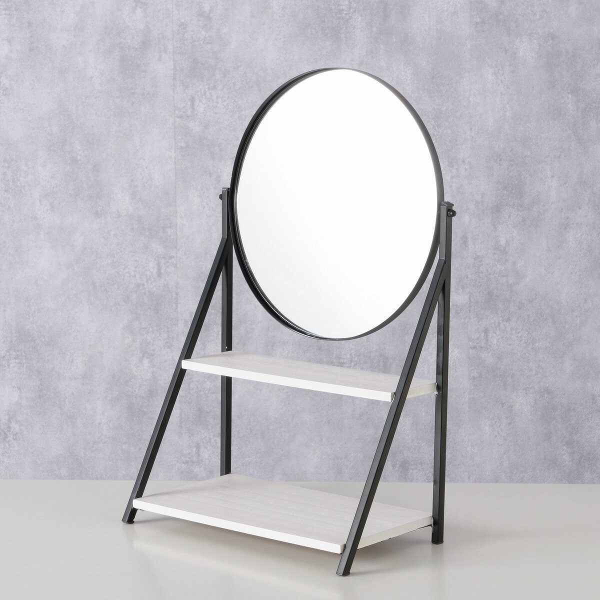 BOLTZE GRUPPE GmbH Standspiegel Stehender Spiegel mit Ablage ACAPULCO, rund, H. 50,5 cm