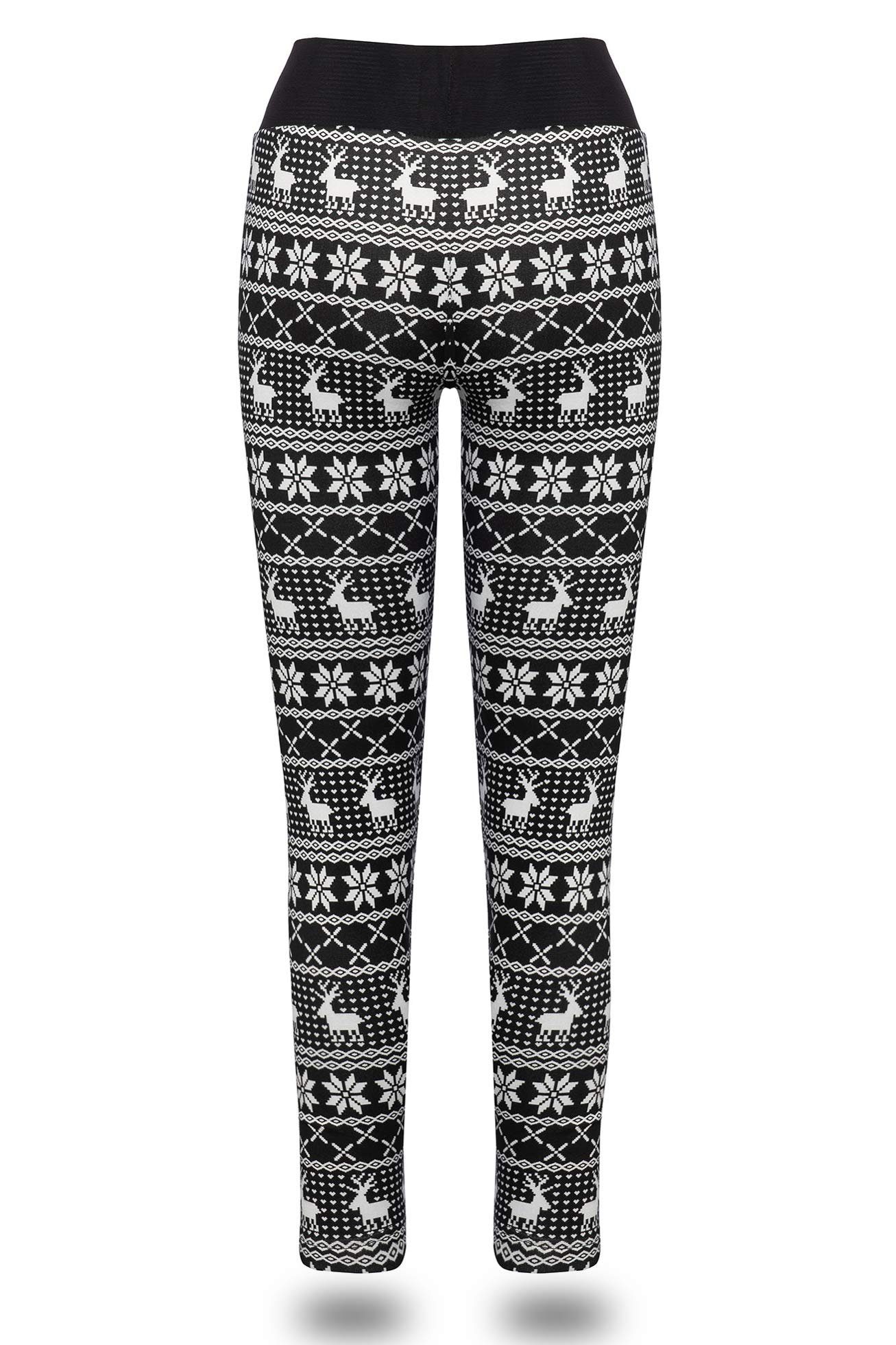 Innenfleece Collection Deer High-Waist Damen gefüttert Winterhose Thermoleggings Winter warm Weihnachten Kendindza Thermoleggings