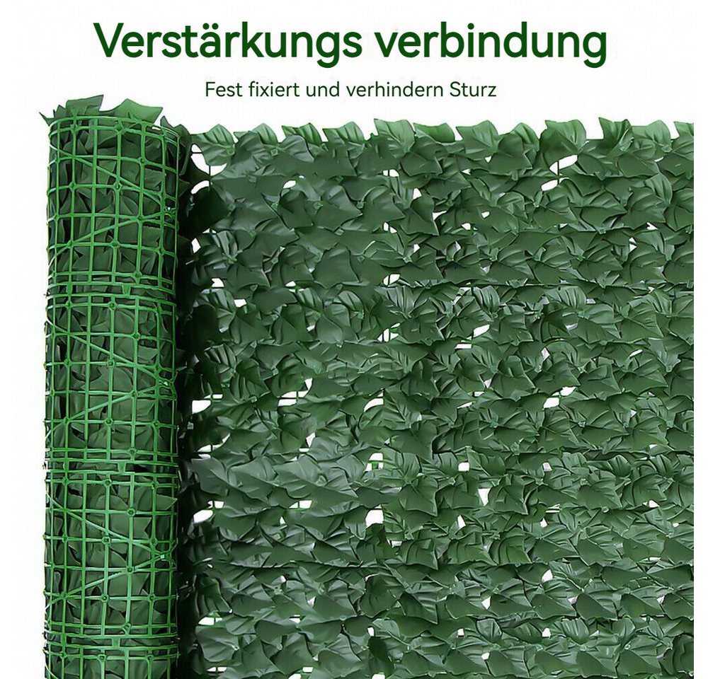 Thumbnail - BlingBin Balkonsichtschutz Künstliche Efeu Hecke Sichtschutzhecke Efeu Sichtschutz Wandabdeckung (1er Set, 3-St., 3 Stüc...