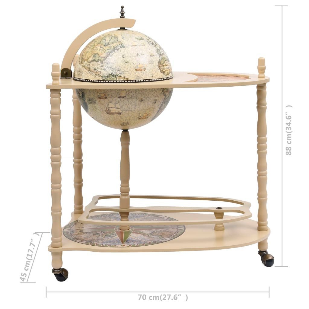 vidaXL Barschrank Globus-Bartisch Eukalyptusholz Grün Freistehend (1-St)