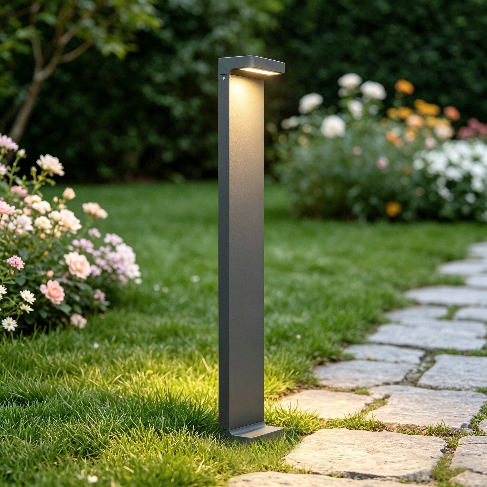 Mai & Mai LED Außen-Stehlampe LED Wegeleuchte IP65 Standleuchte für Außen 6W 3000K Gartenlampe