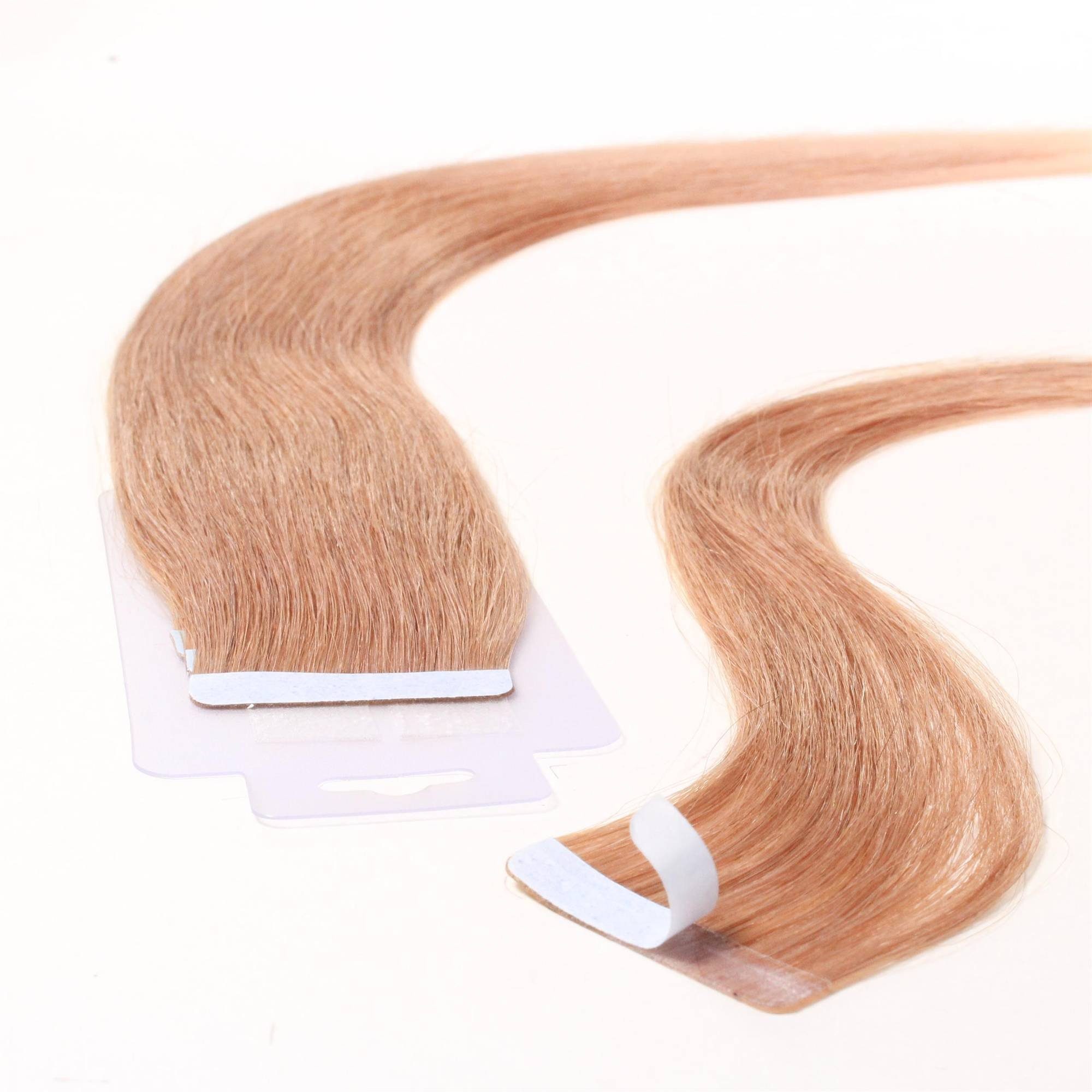 Tape Natur-Asch hair2heart glatt Extensions #8/01 Echthaar-Extension Hellblond 40cm