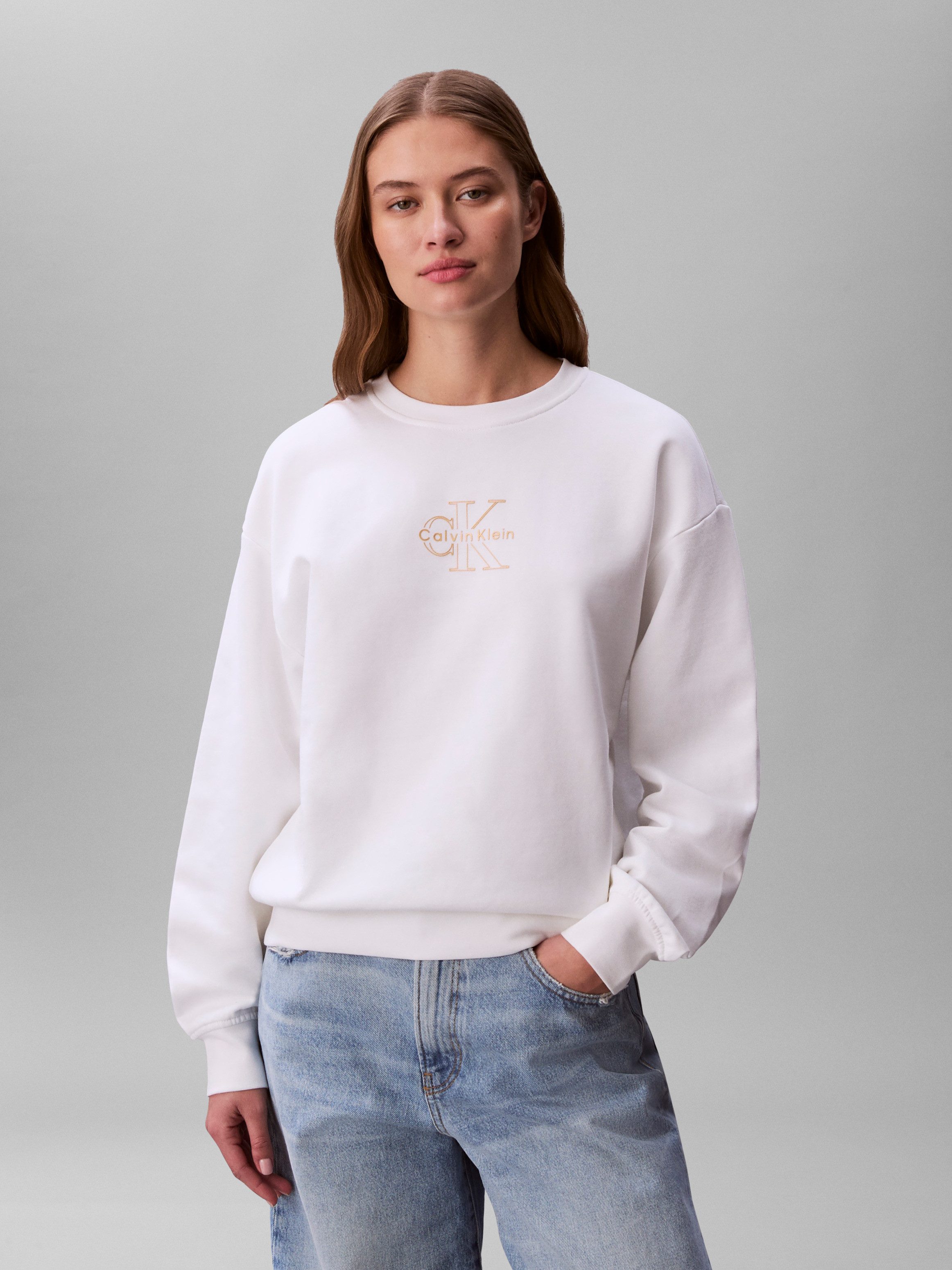 Calvin Klein Jeans Sweatshirt FOIL CREW SWEATSHIRT Regular fit mit Rundhalsausschnitt