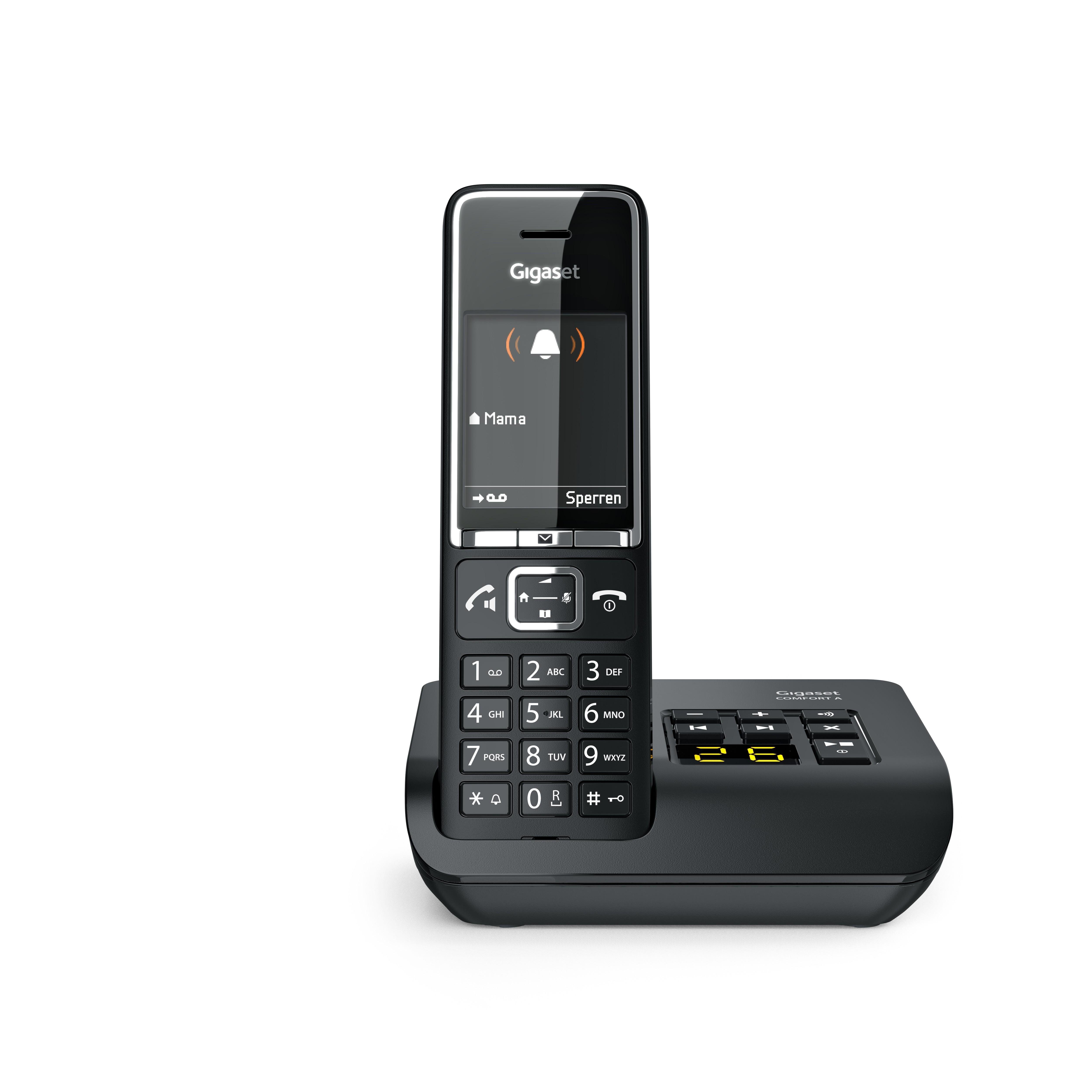 Gigaset COMFORT 550A schwarz Anrufbeantworter, 1, Festnetztelefon (Mobilteile: Freisprechen)