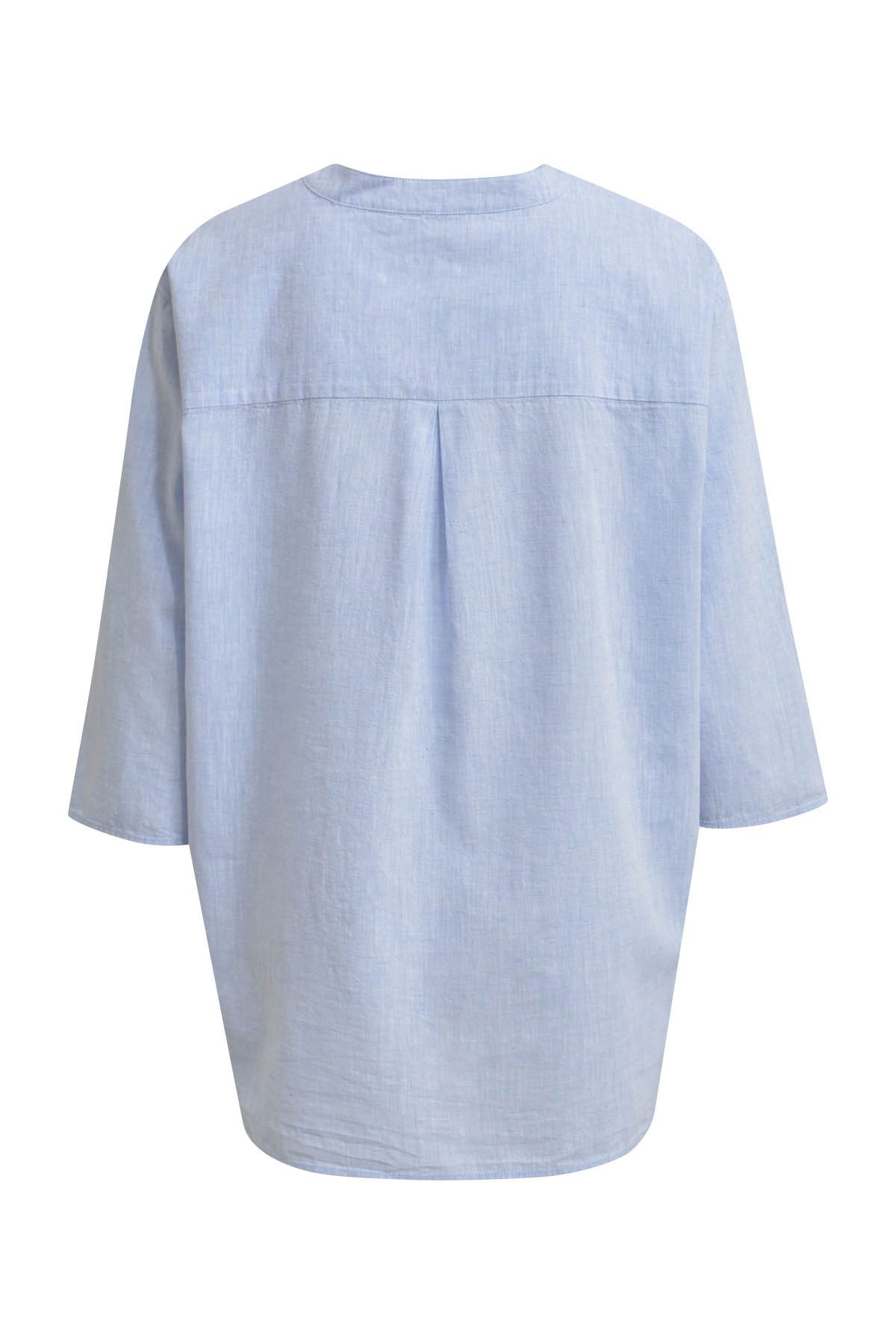 Milano Italy Blusentop BLOUSE W ROUNDNECK AE PLACKET, CHES AZUR