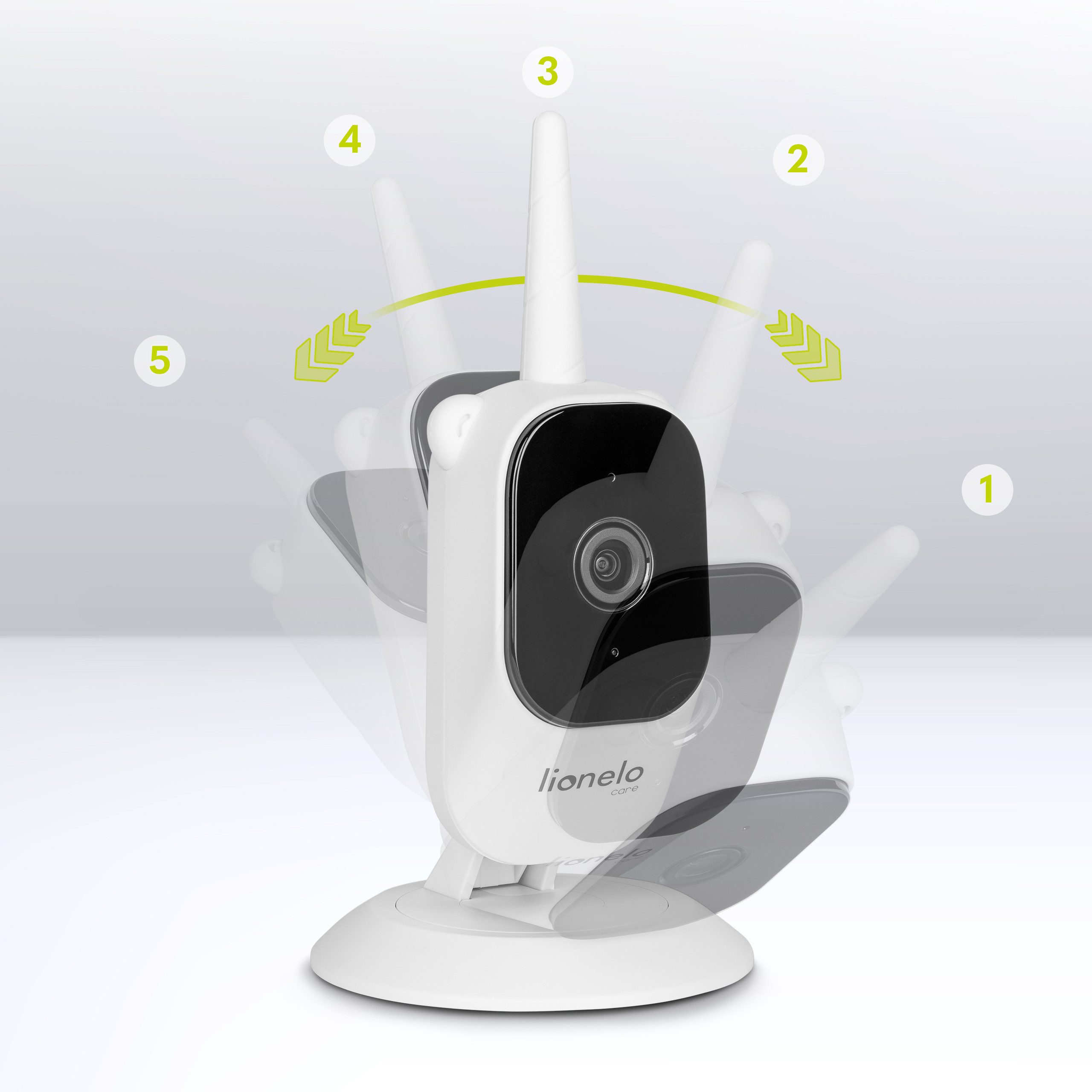 lionelo Video Baby Monitor BABYLINE 3.2, Set, Range 350m / FULL HD RESOLUTION / Night Mode / Alarm