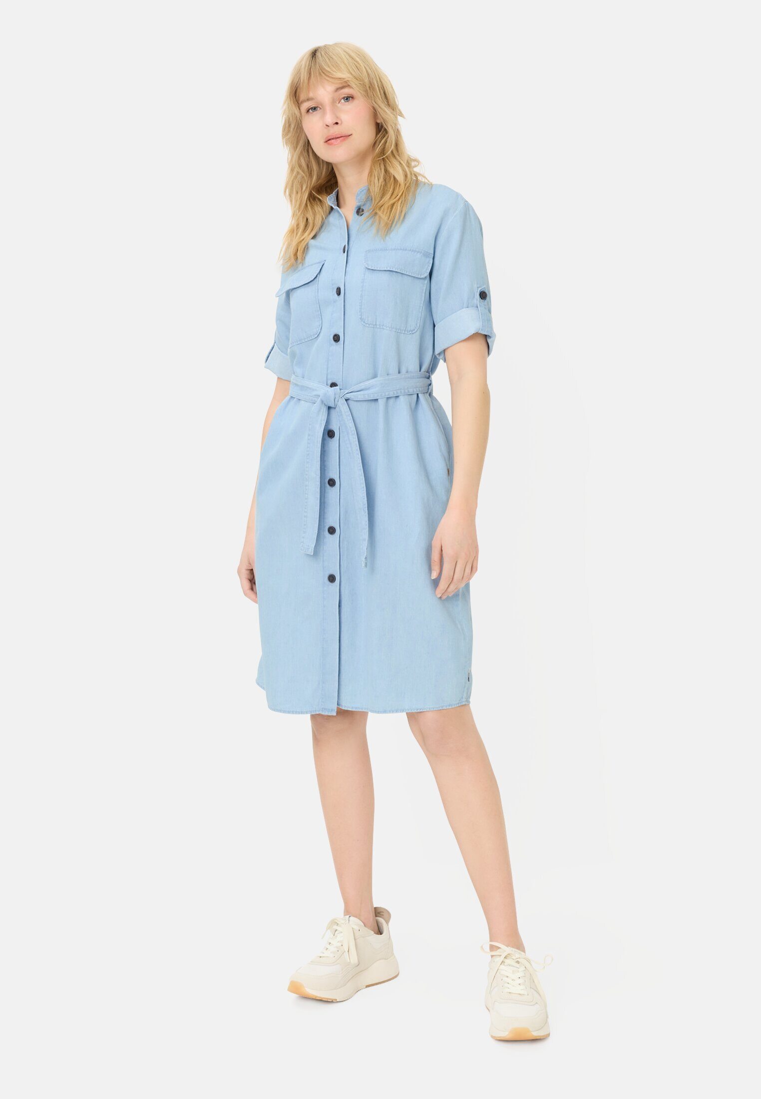 camel active Sommerkleid Sommerkleid mit Knopfleiste Dreiviertelarm