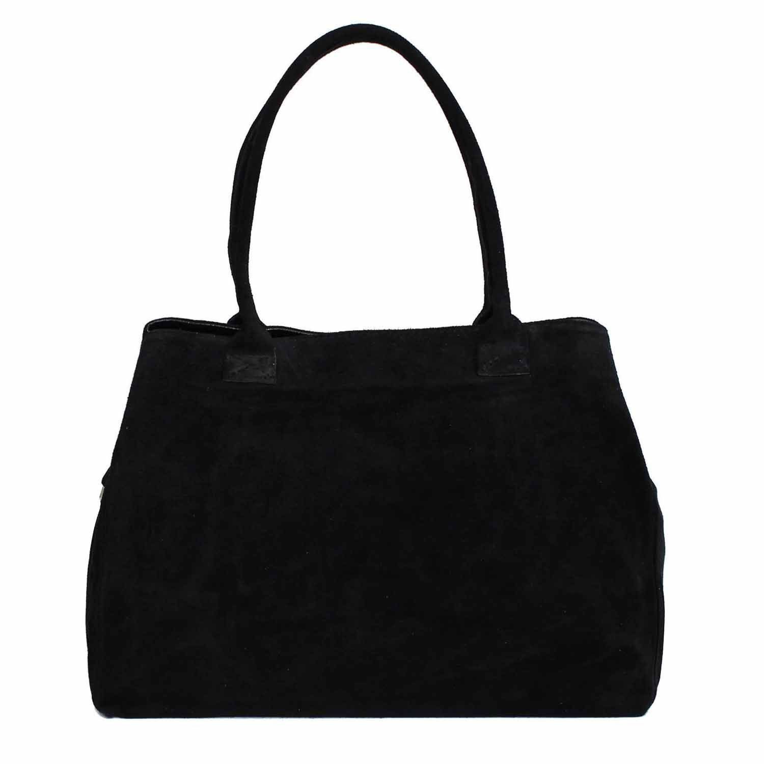 ITALYSHOP24 Shopper Made in Italy XL Damen Leder Tasche Tote Bag Shopper Schultertasche, Wildleder Handtasche Henkeltasche DIN-A4 Business Reise Veloursleder