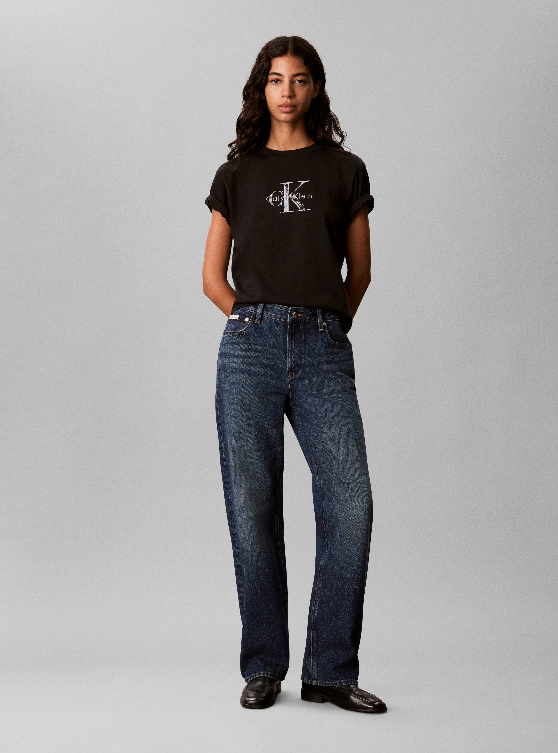 Calvin Klein Jeans T-Shirt BOXY HAND DRAWN MONOLOGO TEE Regular fit, Logoschriftzug – Bild 5 von 5