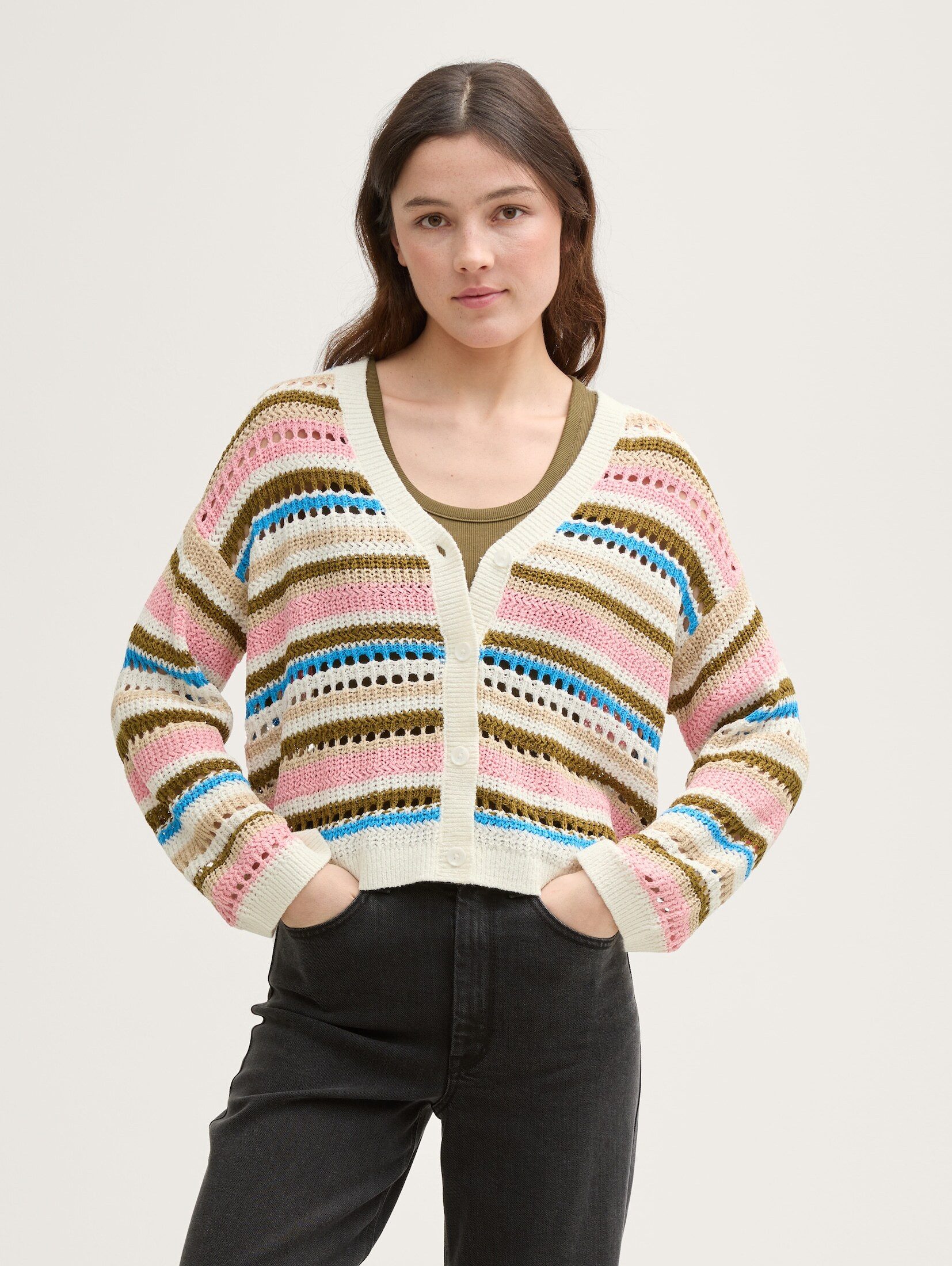 TOM TAILOR Denim Cardigan mit Streifen günstig online kaufen