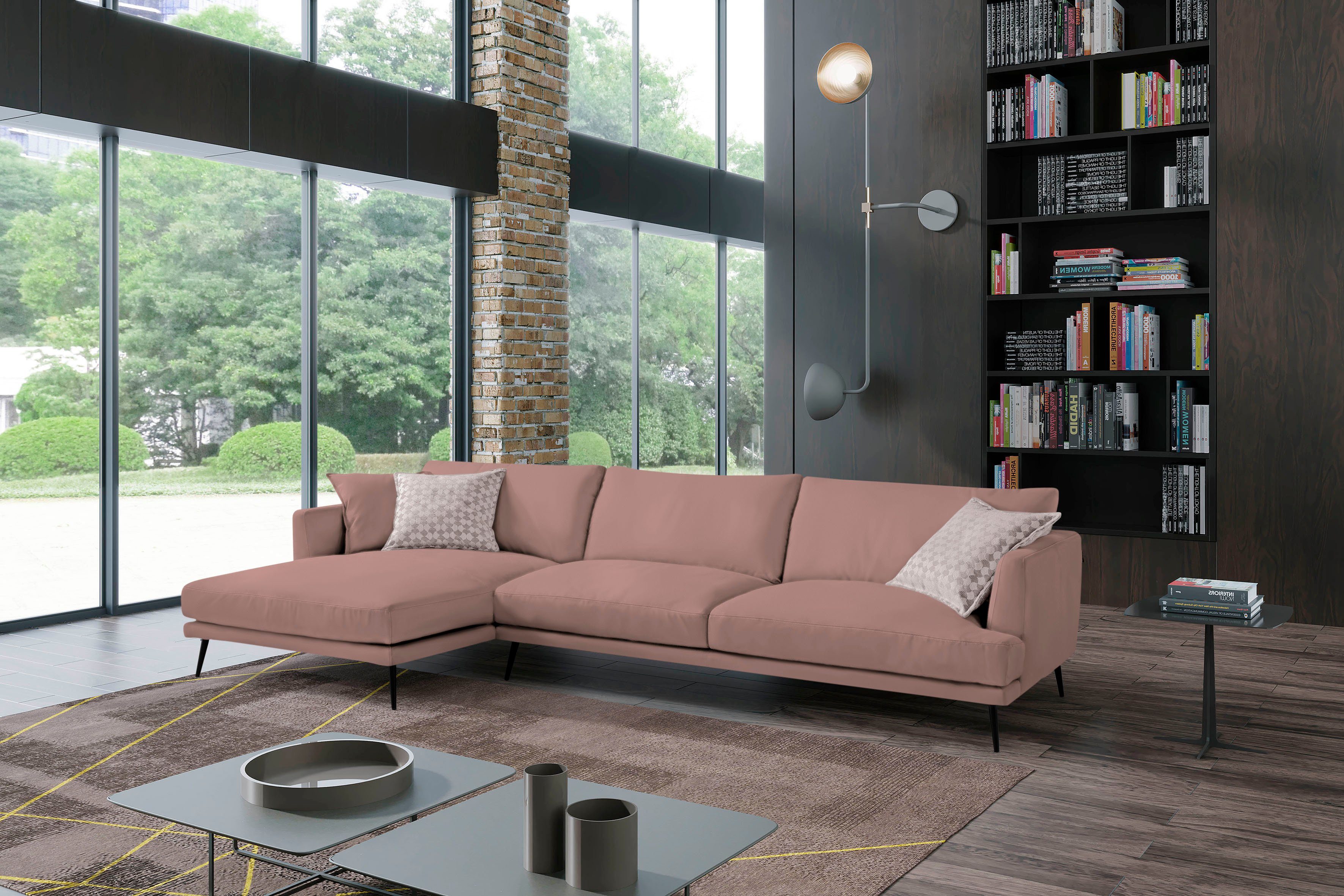 Egoitaliano Ecksofa Sophia, Designsofa mit extrakomfortablem Sitzkomfort, Breite 274cm, mit Daunenfederung, L-Form