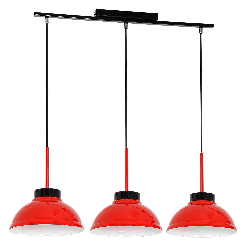 Weiß Pendelleuchte ohne Esszimmer Rot Küche Metall RED, Licht-Erlebnisse Lampe Hängeleuchte FACTOR Leuchtmittel, Pendelleuchte