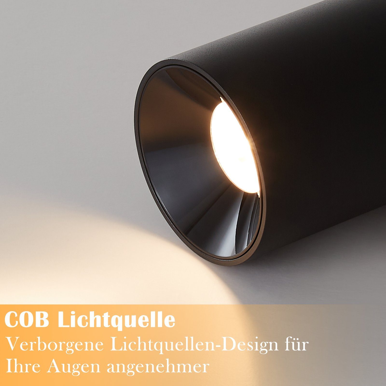 ZMH LED Aufbaustrahler LED Spots Deckenleuchte Aufputz - 7W Deckenspots Warmweiß, LED fest integriert, 3000k