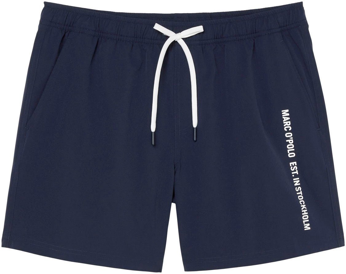 Marc O'Polo Badeshorts mit seitlichen Taschen und Logoschriftzug