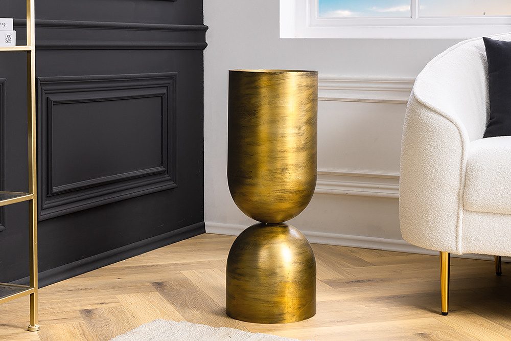 riess-ambiente Dekovase SANDGLASS L 55cm messing · Blumenvase aus Eisen (beidseitig nutzbar) (Einzelartikel, 1 St), für Trockenblumen · Accessoire · handmade · Wohnzimmer · Modern Design